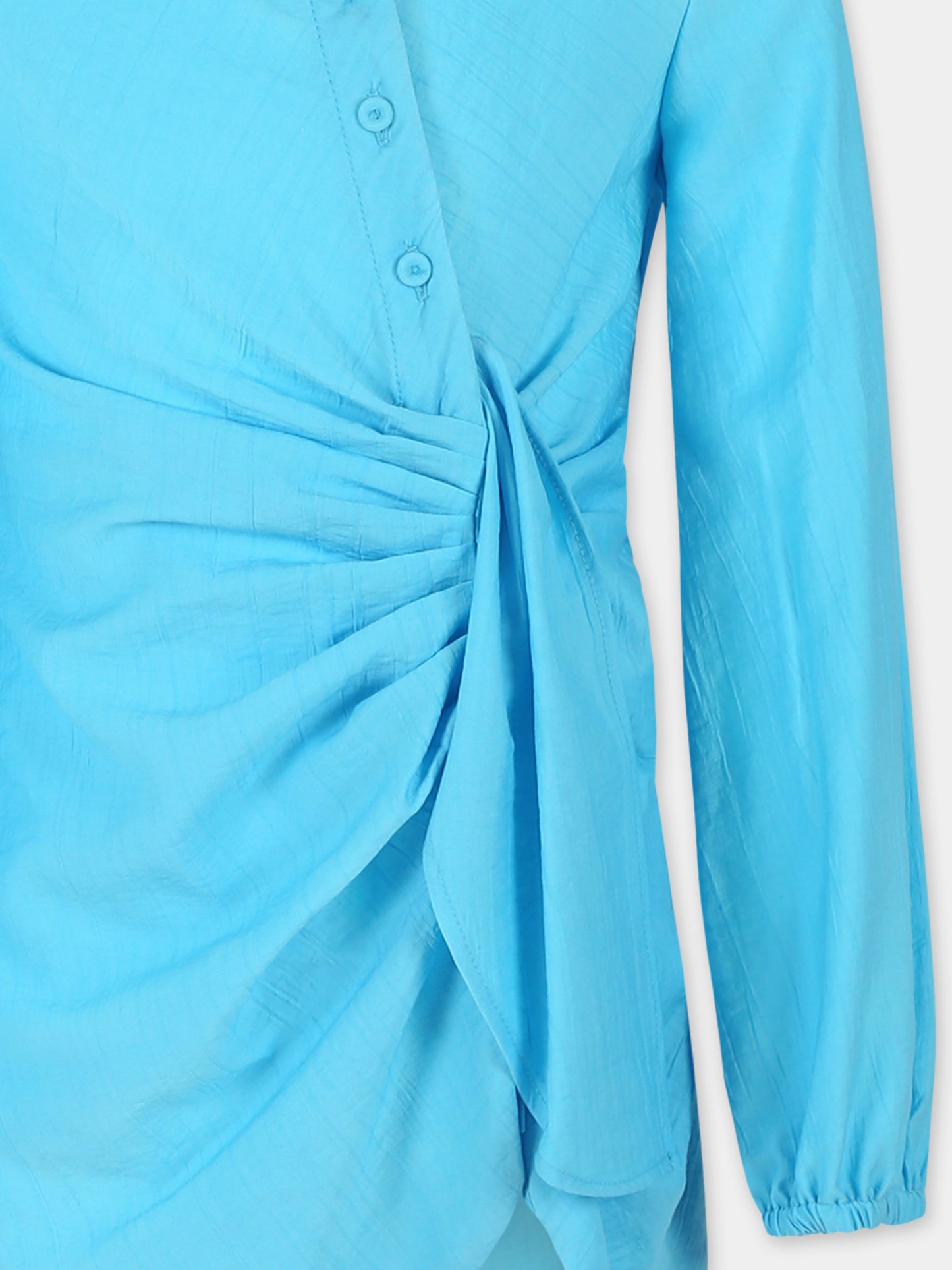 Vestito azzurro per bambina con logo,Msgm Kids,S5MSJGDR147 MS005