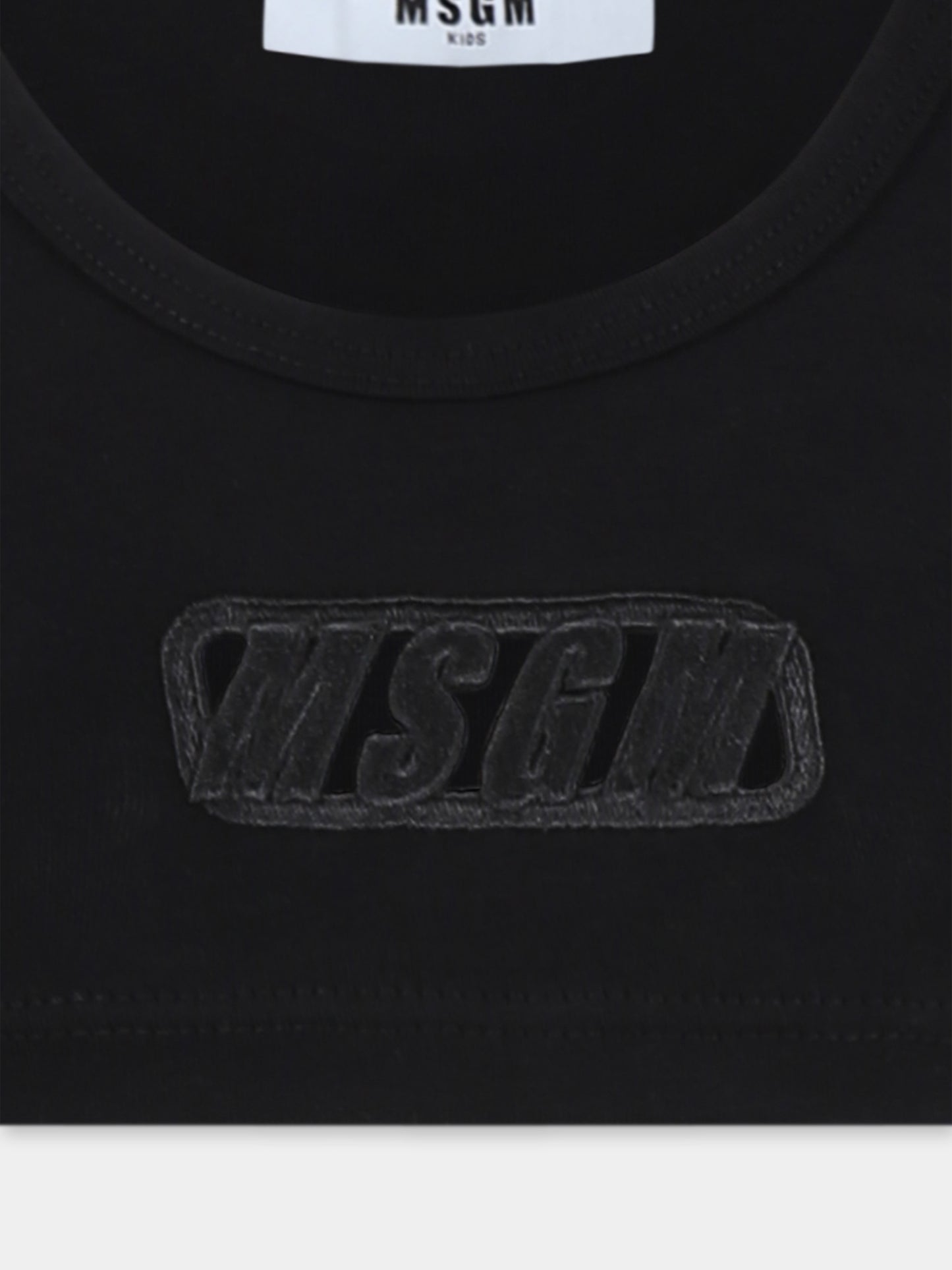 Débardeur noir pour fille avec logo