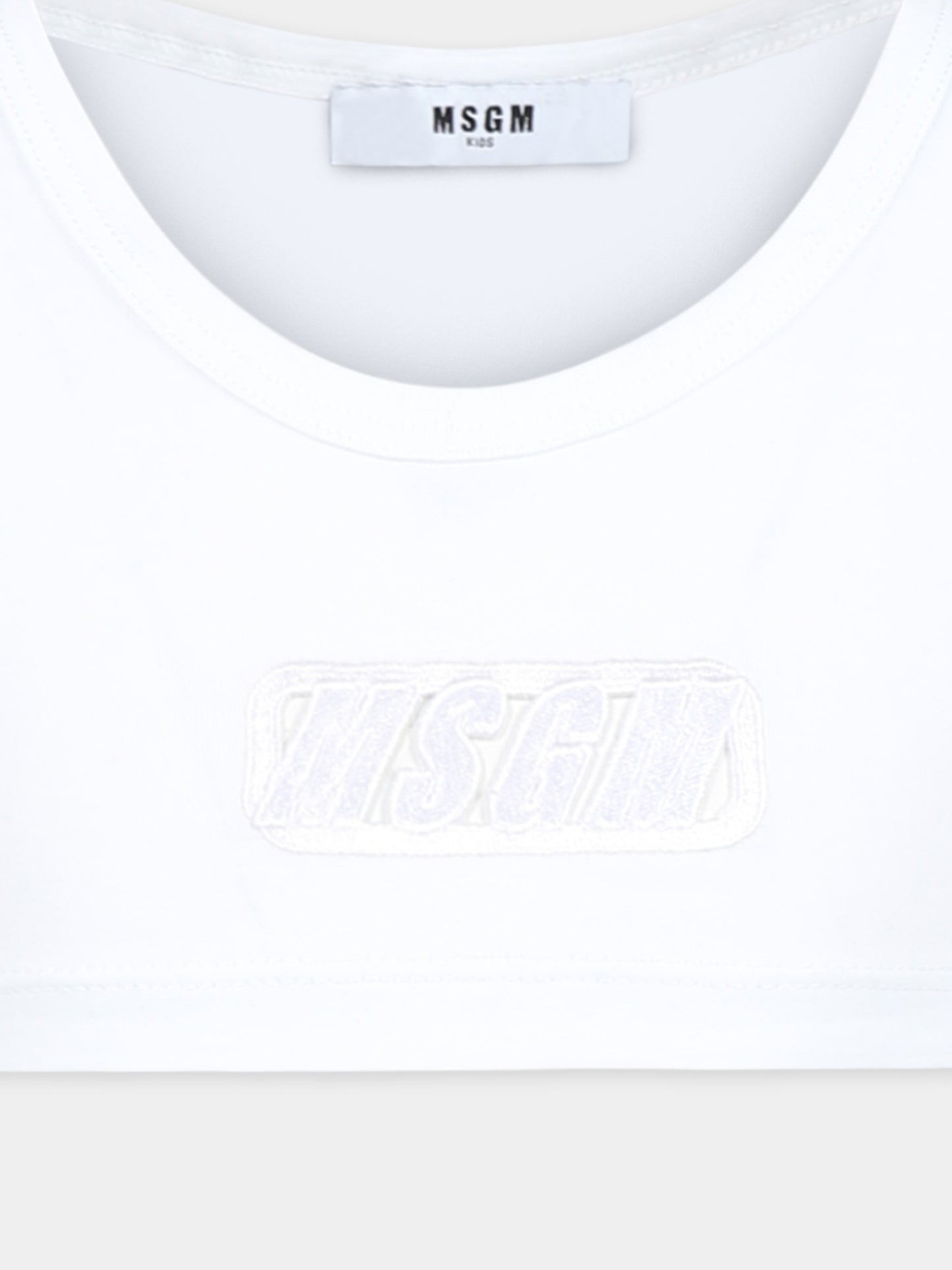 Débardeur blanc pour fille avec logo