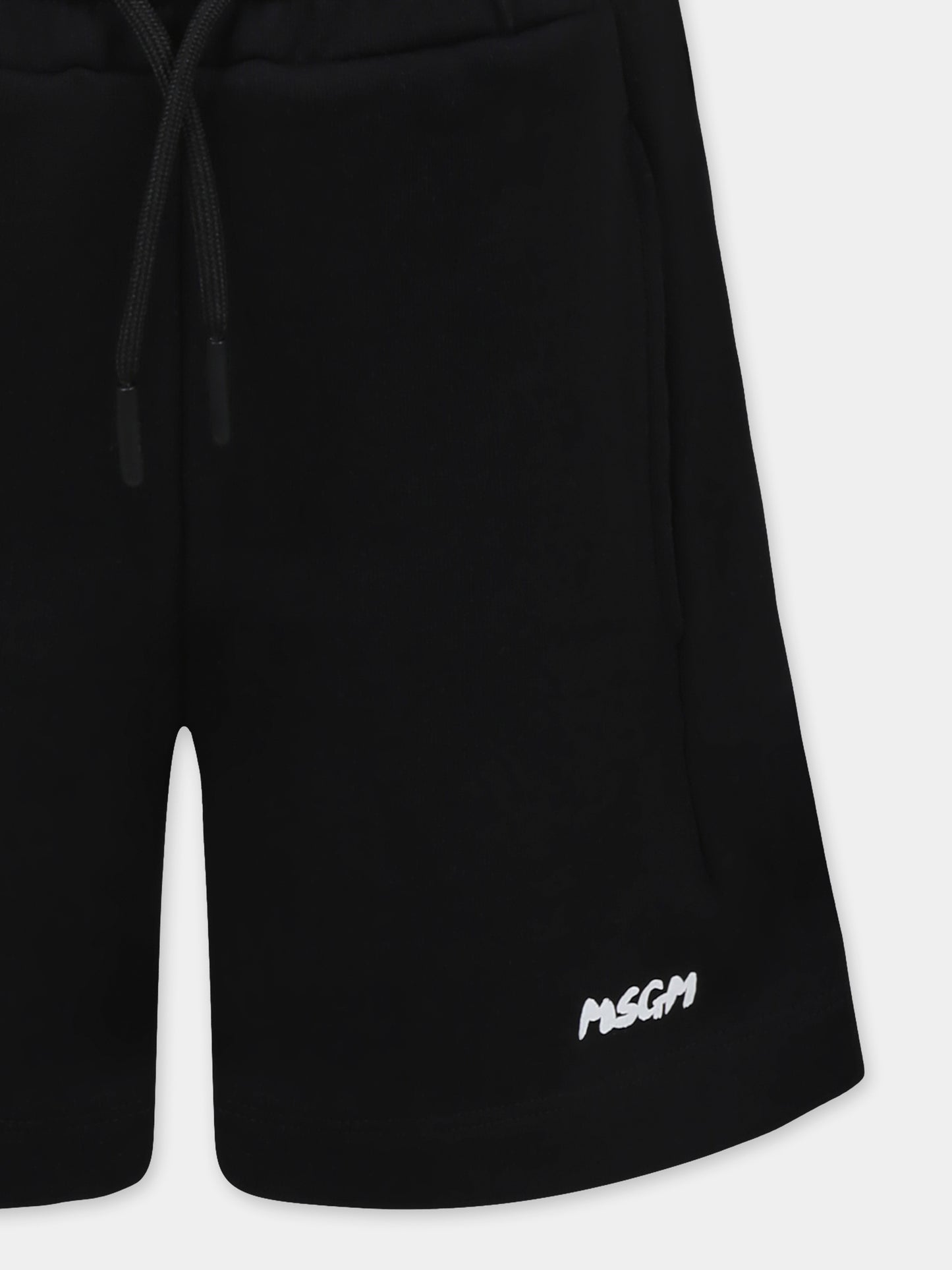 Shorts neri per bambini con logo,Msgm Kids,S5MSJUBE071 110