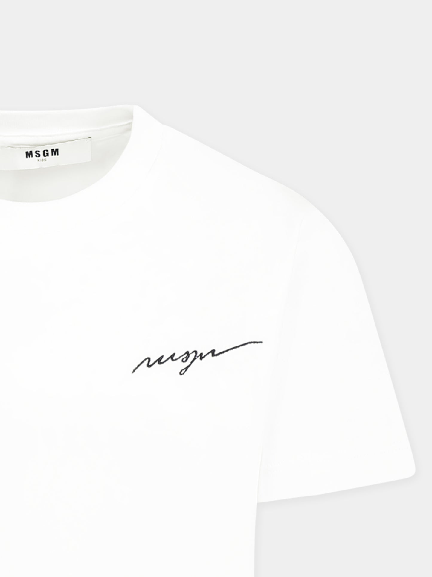 T-shirt blanc pour garçon avec logo