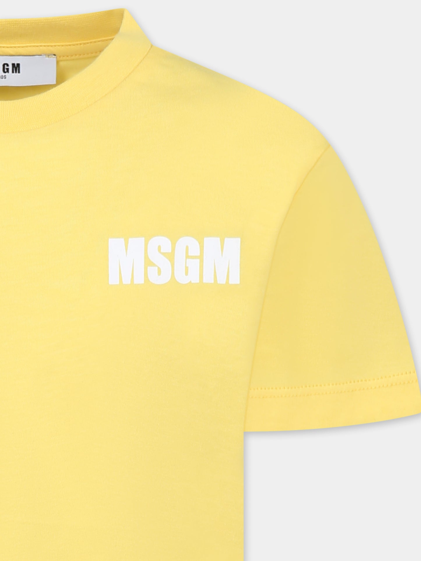 T-shirt jaune pour enfants avec logo