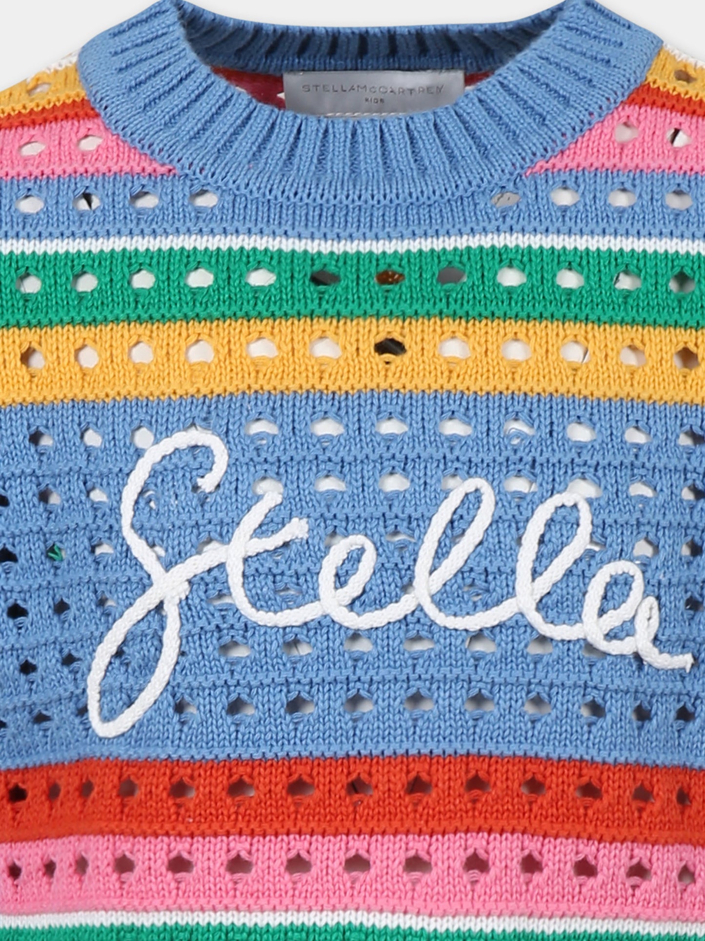 Maglione multicolor per bambina con logo,Stella Mccartney Kids,TW9A50 Z1876 999