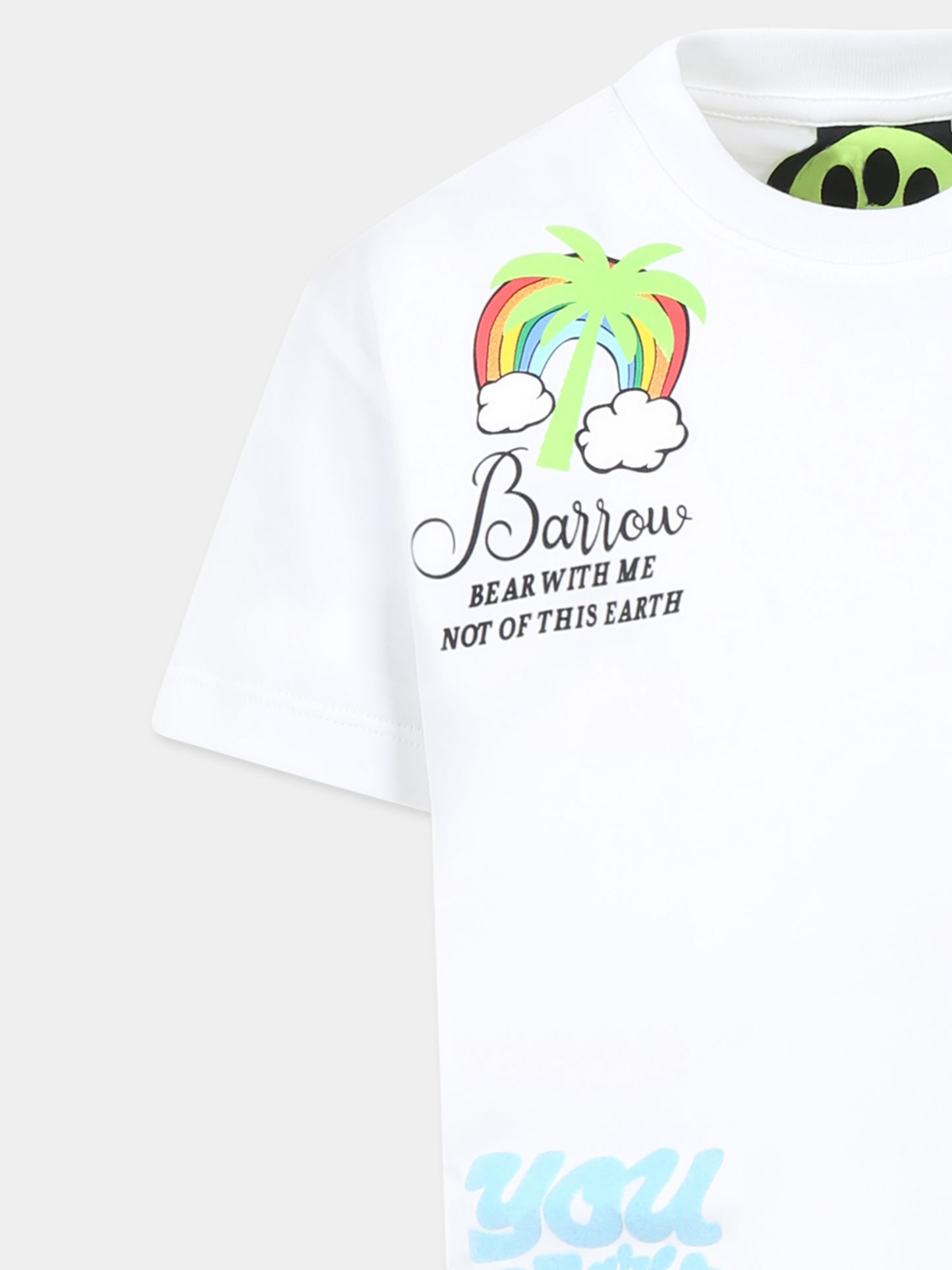 T-shirt blanc pour enfants avec smiley et ours