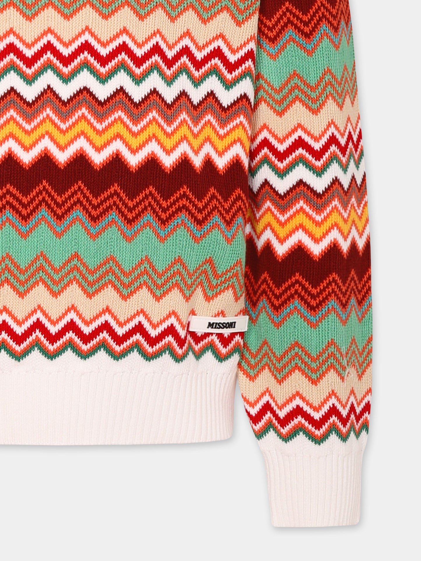 Maglione multicolor per bambino con motivo chevron,Missoni,MW9P20 X0208 999