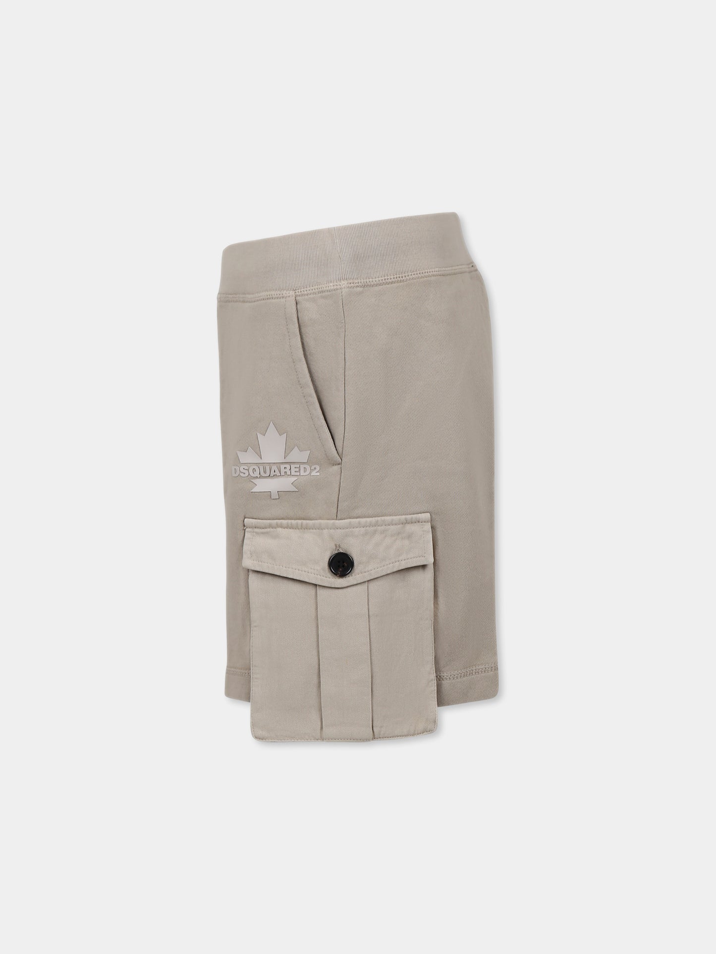 Shorts beige per bambino con logo,Dsquared2,DQ2720 D0AC6 D2P794M DQ717