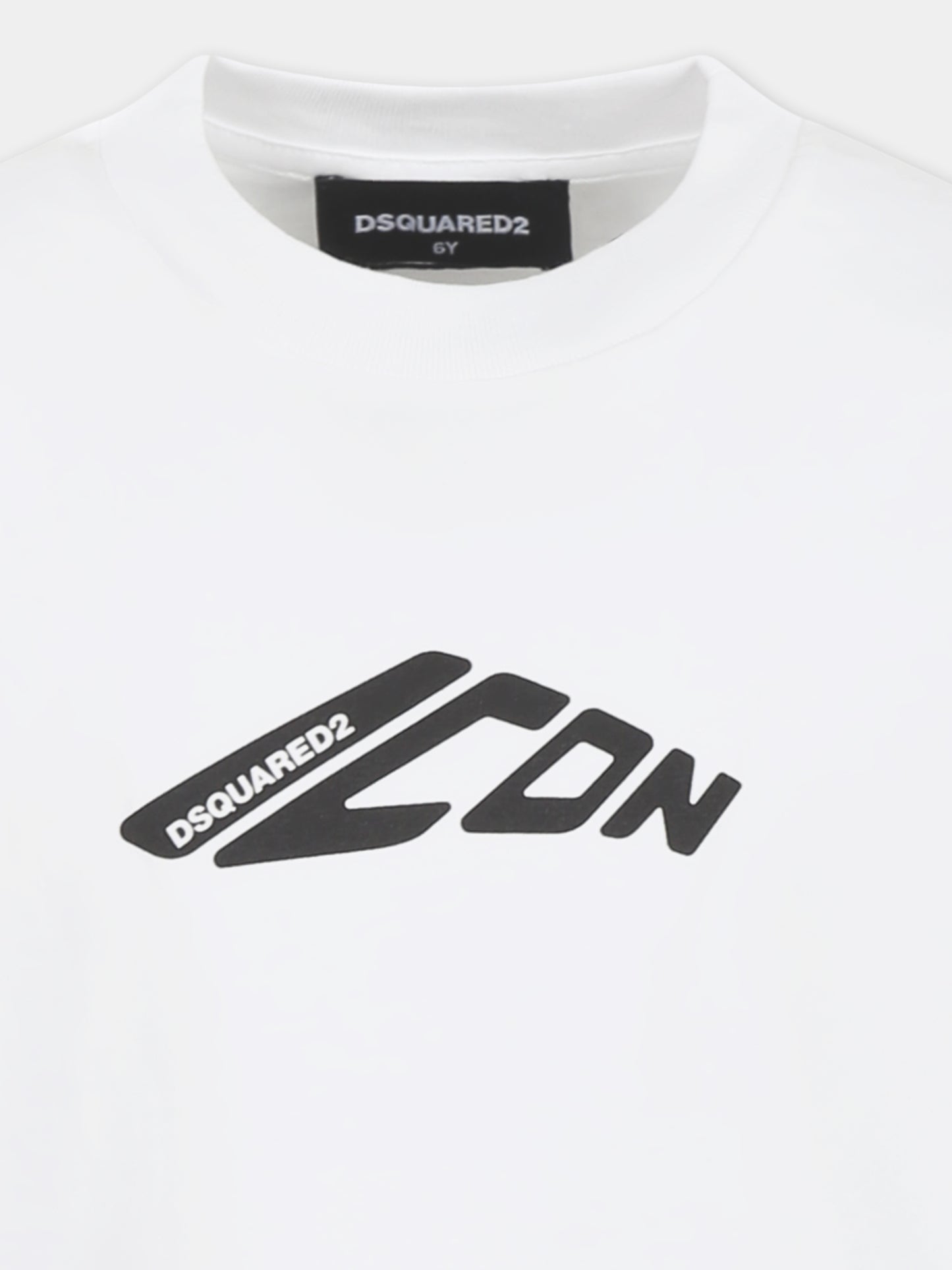 T-shirt bianca per bambino con logo nero,Dsquared2,DQ2941 D00XM D2T1163U DQ100