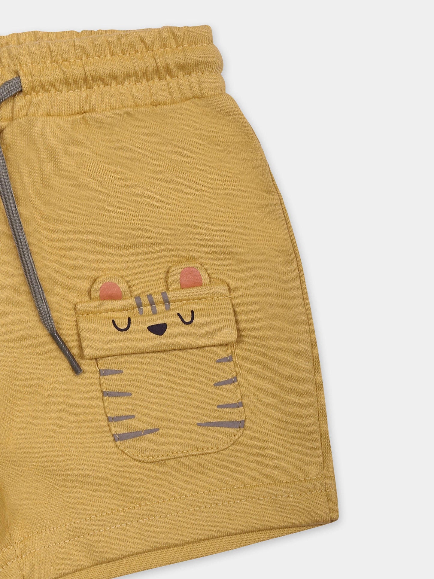 Short jaune pour bébé garçon avec tigre