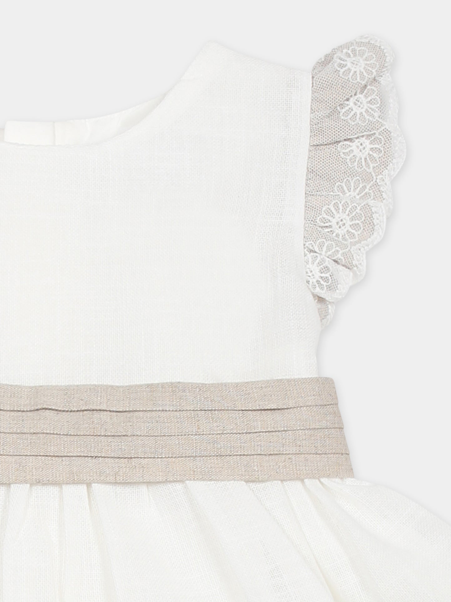 Robe ivoire pour bébé fille avec nœud
