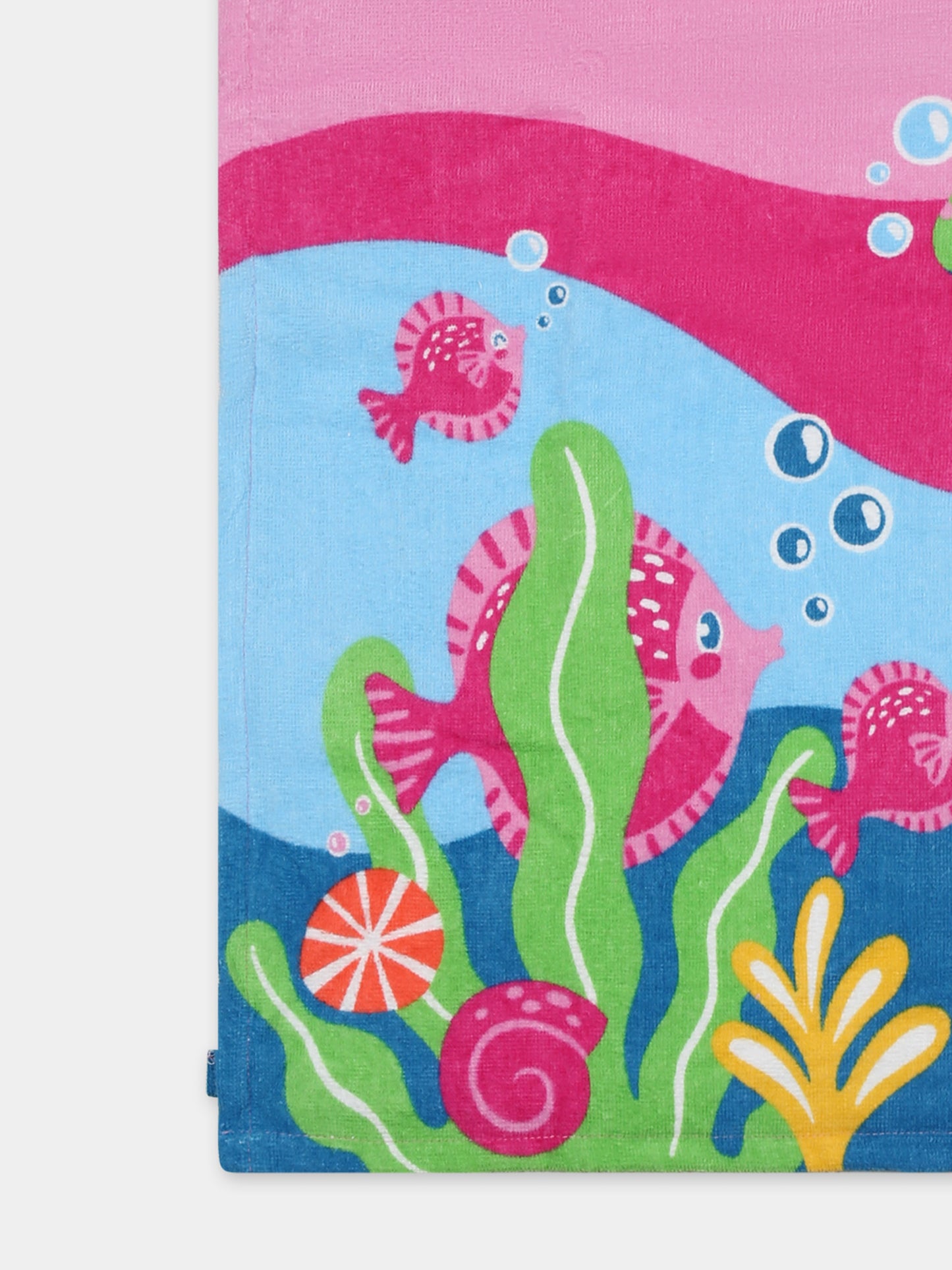 Accappatoio fucsia per neonata con stampa marina,Mayoral,10895 028