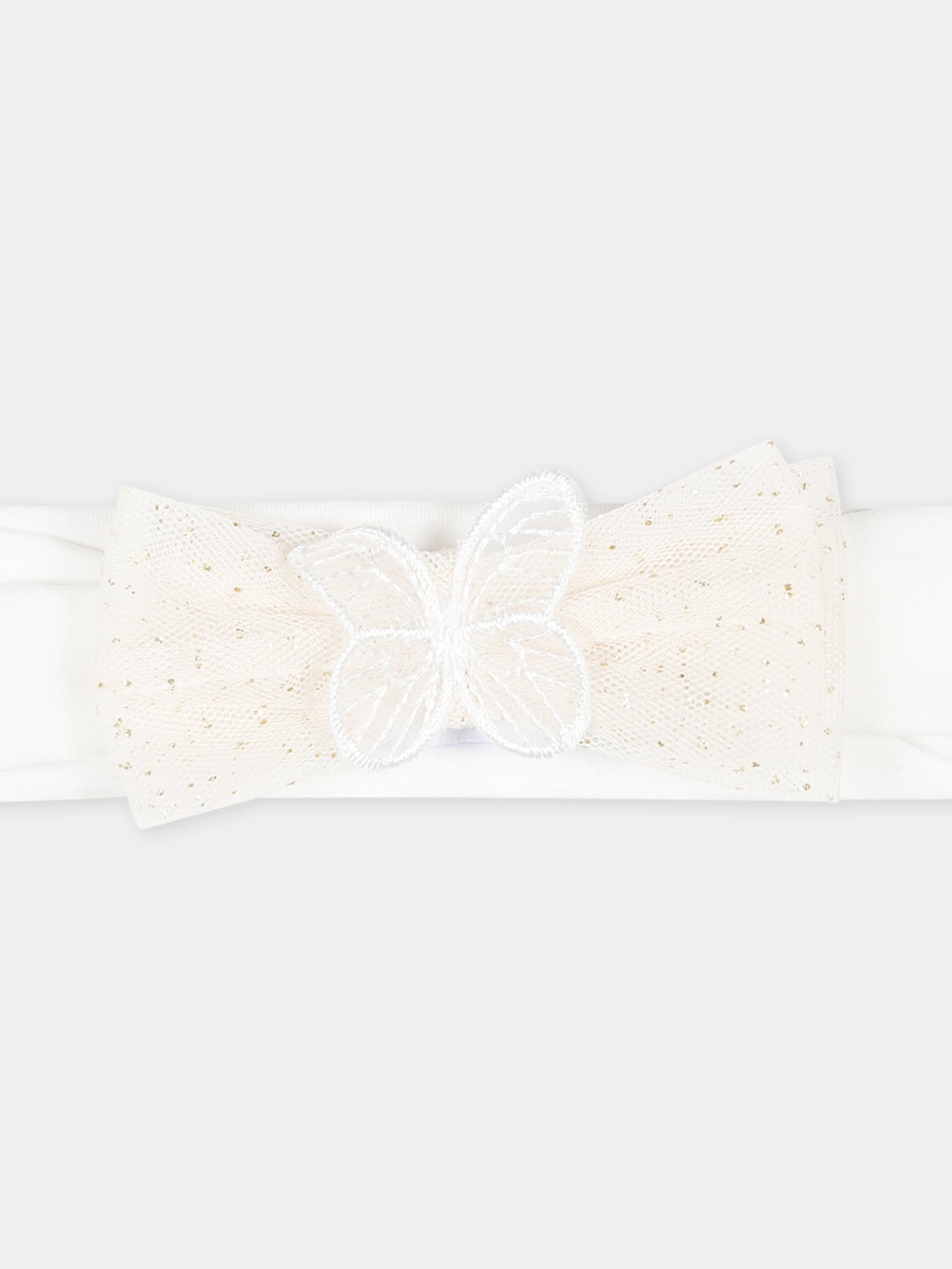 Fascia bianca per neonat con fiocco,Mayoral,10887 019