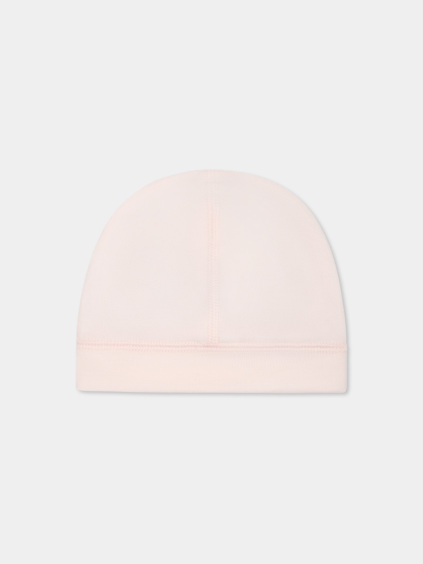 Chapeau rose pour bébé fille avec logo