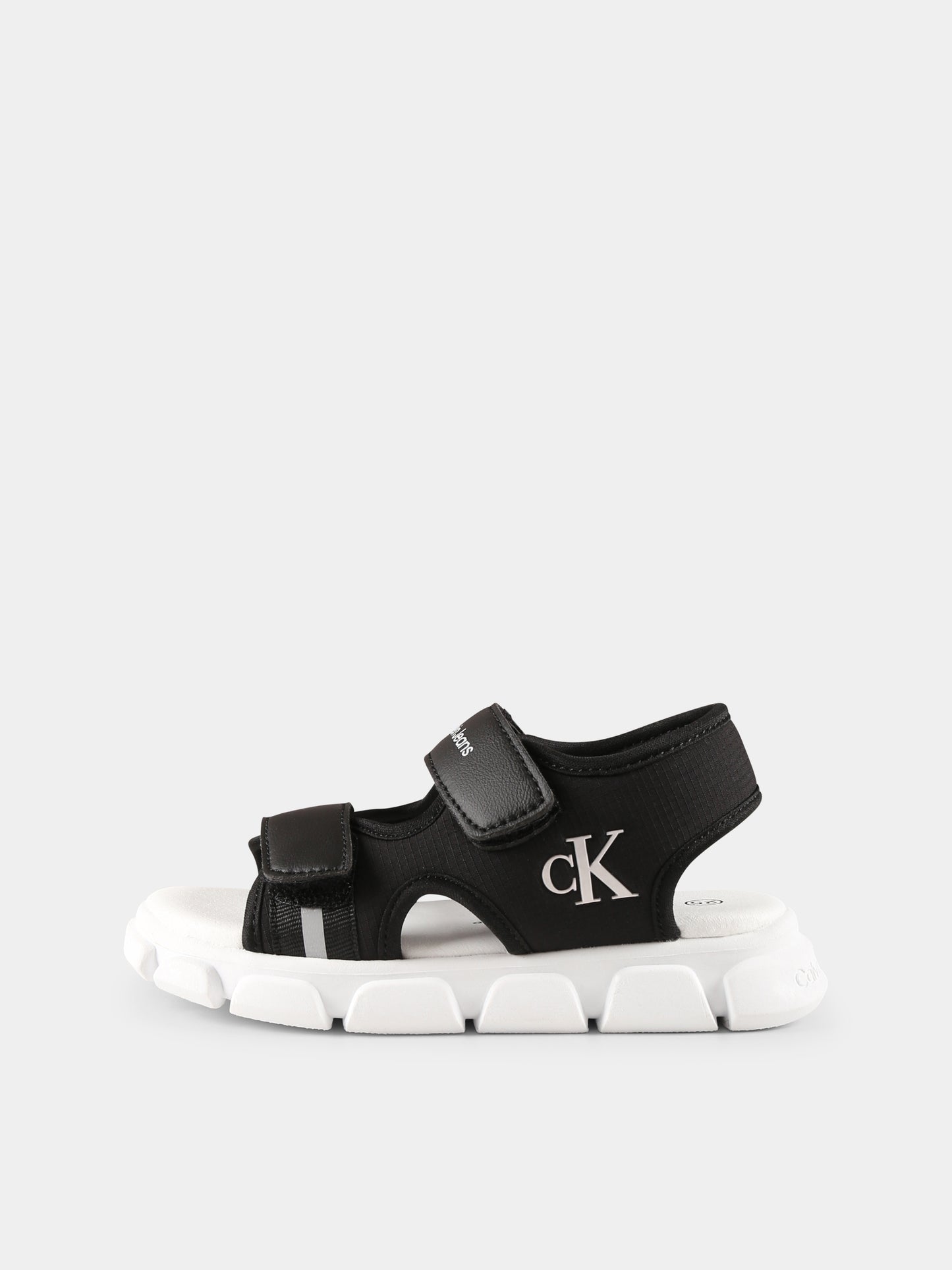 Sandali neri per bambini con logo,Calvin Klein Kids,V1B2 83020 1591999