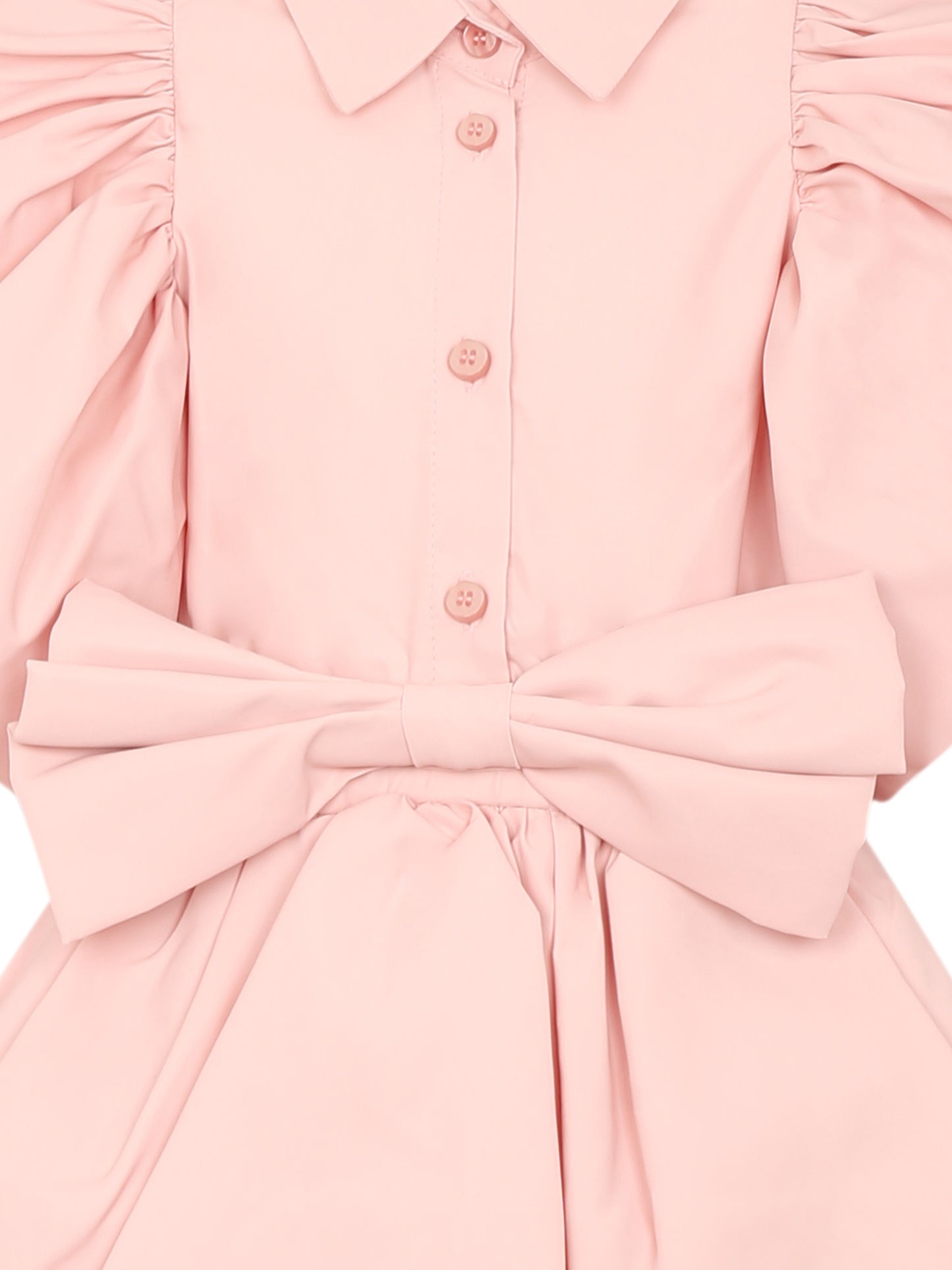 Vestito rosa per bambina con fiocco,Caroline Bosmans,SS25 4006B 85 3002