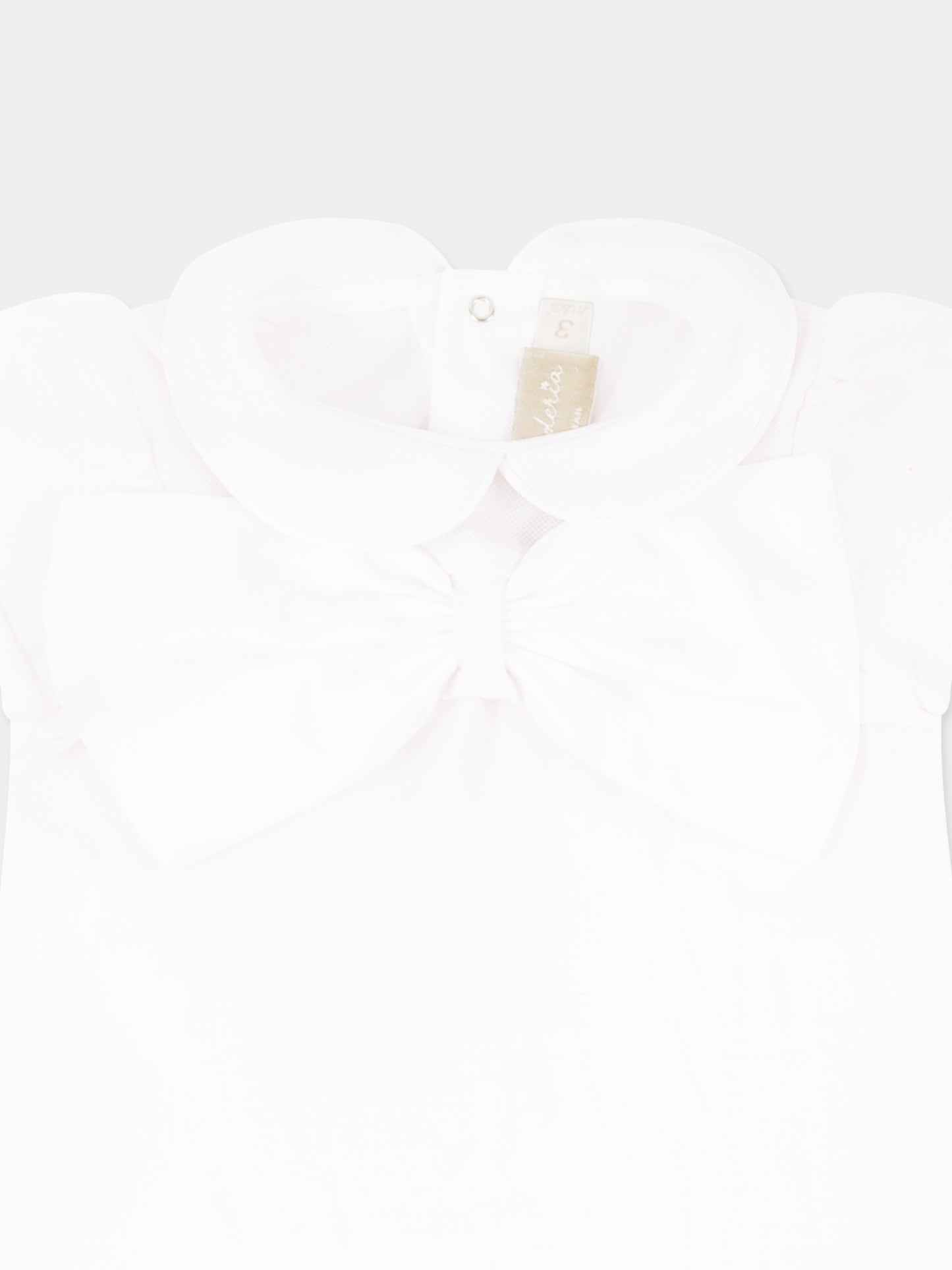 Pagliaccetto rosa per neonata con fiocco,La Stupenderia,TBTT62N03