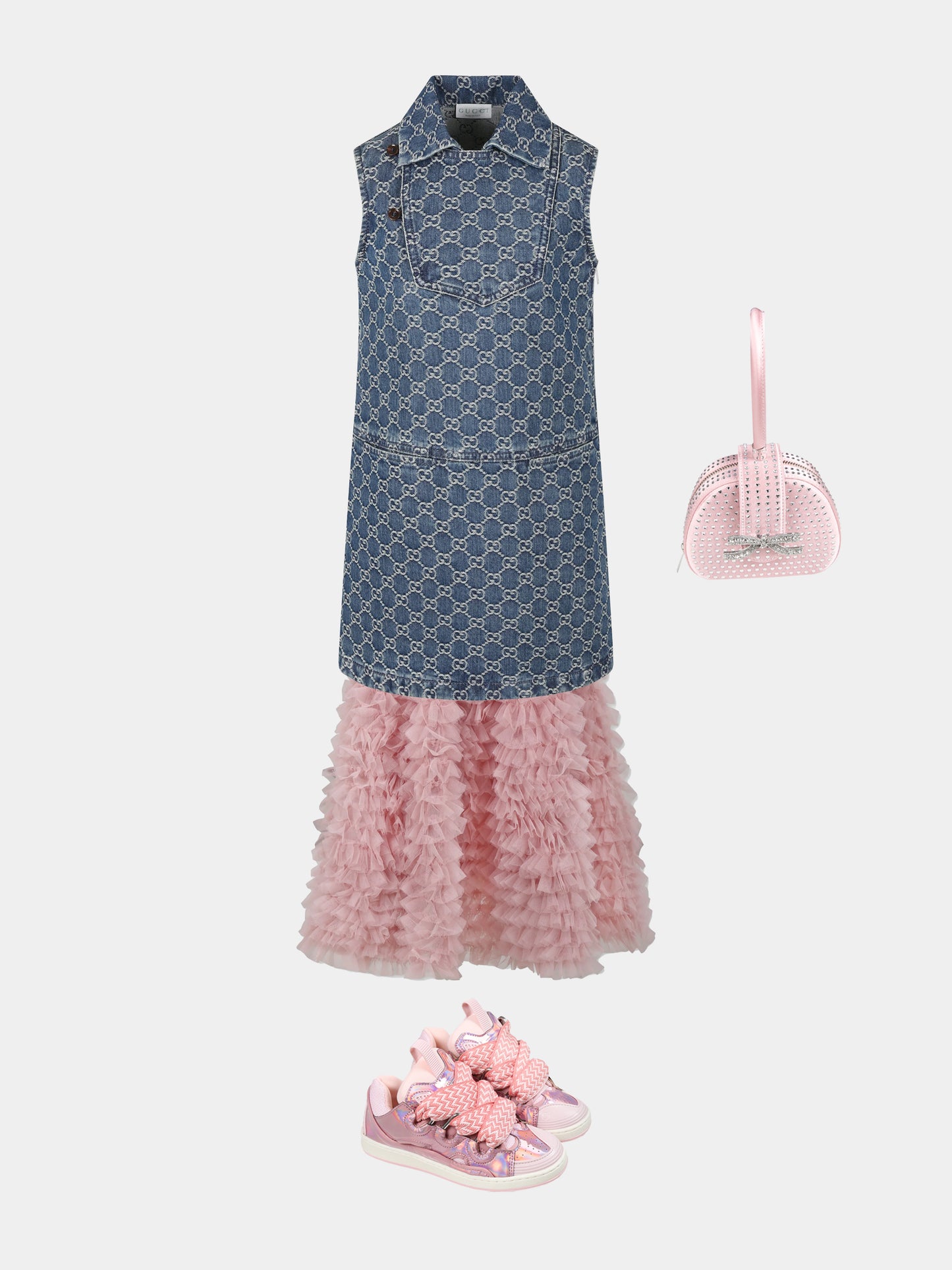 Robe denim pour fille avec GG