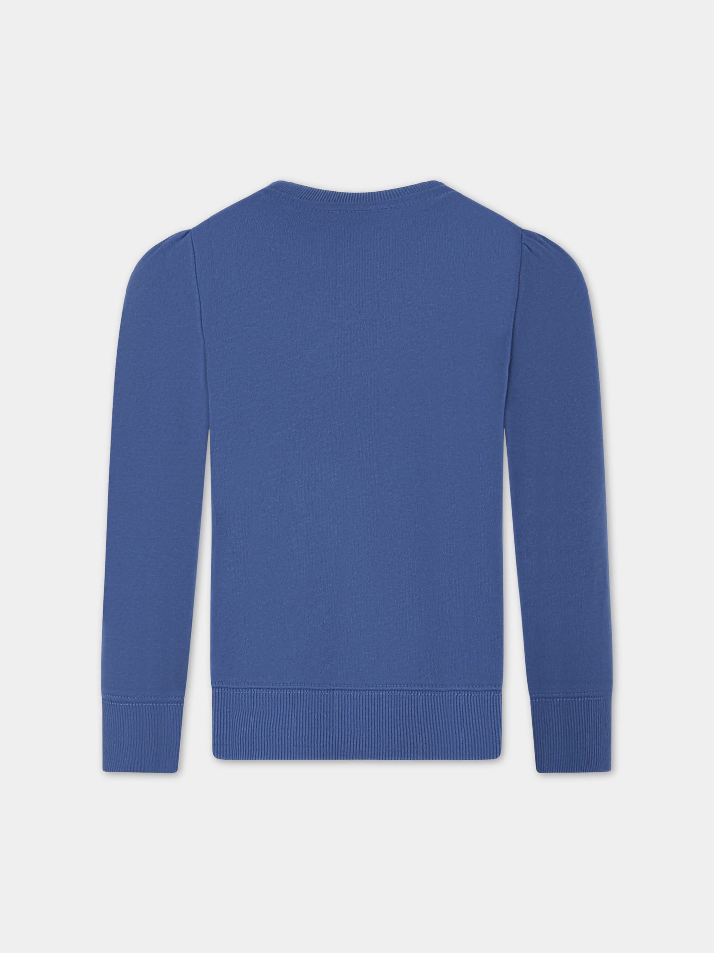 Felpa blu per bambina con Polo Bear e logo bianco,Ralph Lauren Kids,890236001