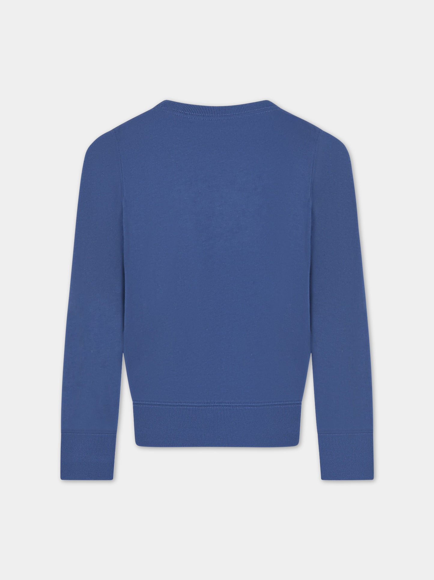 Felpa blu per bambina con Polo Bear e logo bianco,Ralph Lauren Kids,890237001