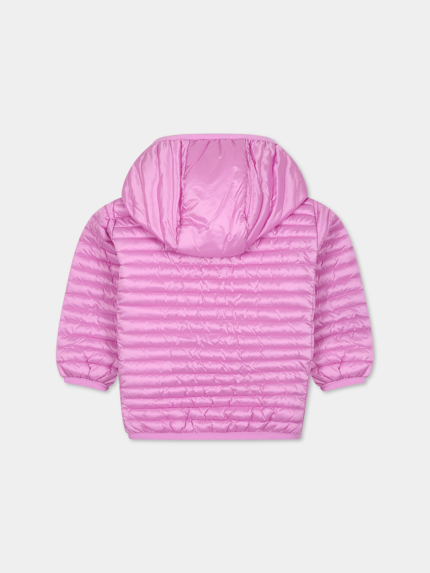 Pink down-jacket Lucy for baby girl with logo,Save The Duck Kids,I30005G IRIS16 80029