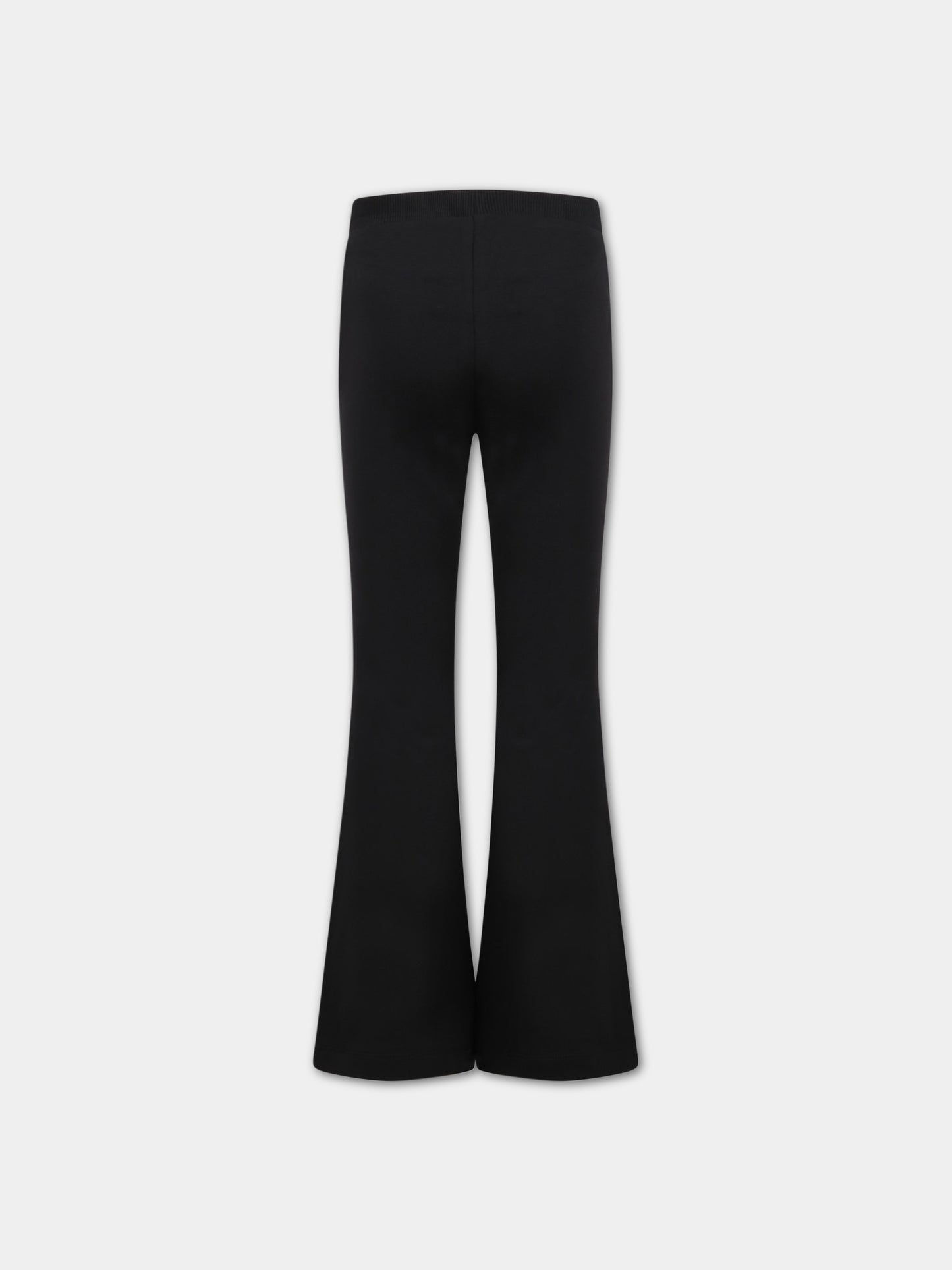 Pantaloni neri per bambina con logo bianco,Moschino Kids,HDP050 LDA00 60100