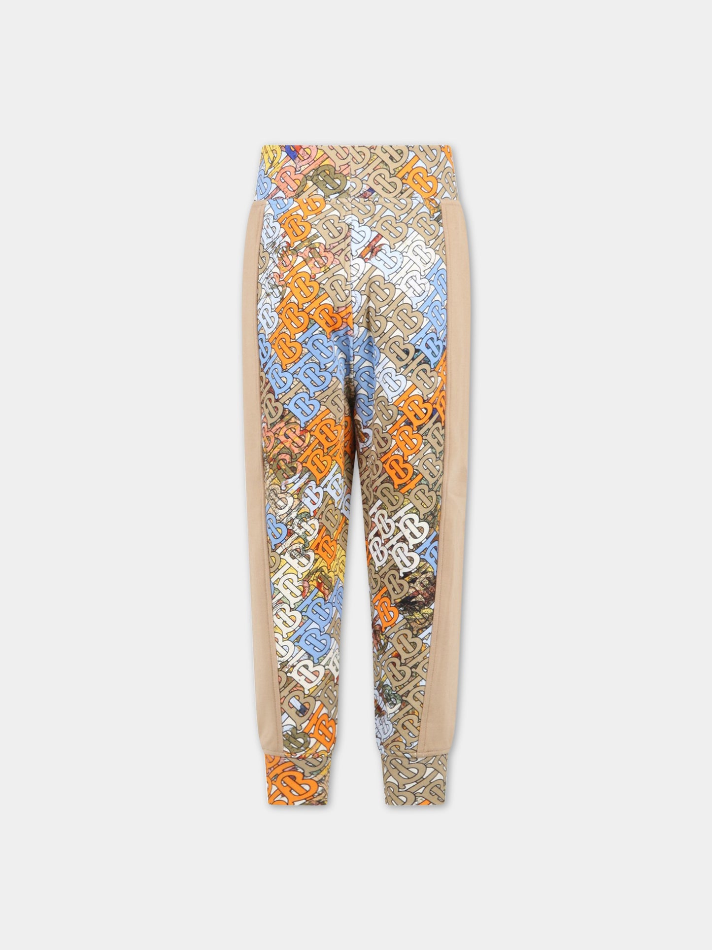 Pantaloni beige fa tuta per bambino con monogramma TB,Burberry Kids,8062184