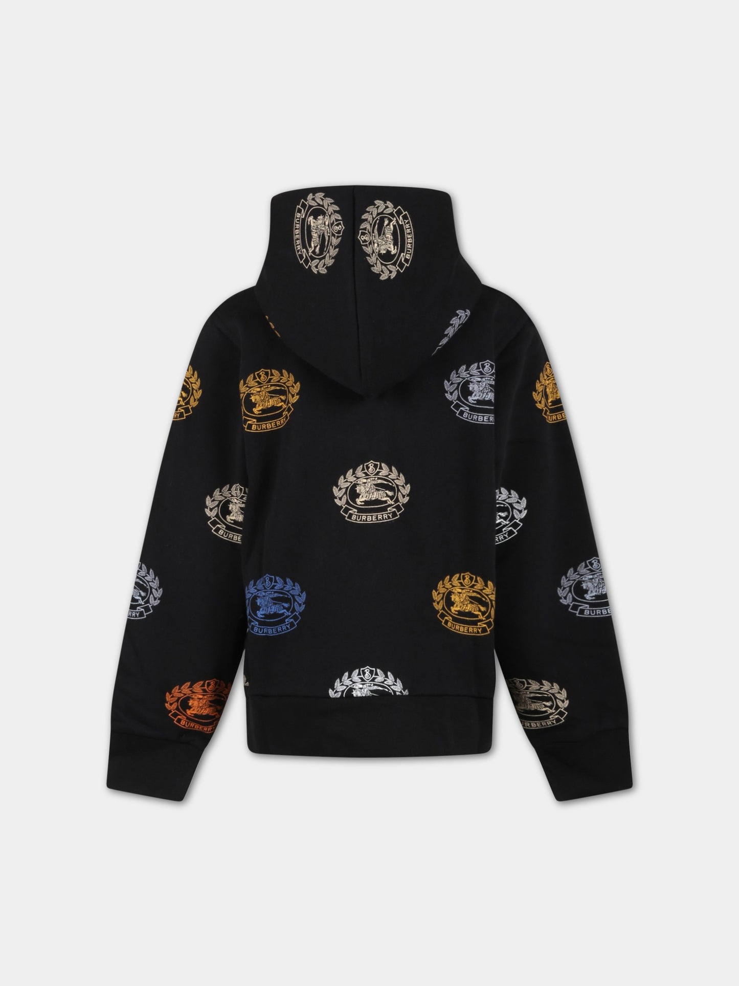 Felpa nera per bambino con cavaliere equestre,Burberry Kids,8063432