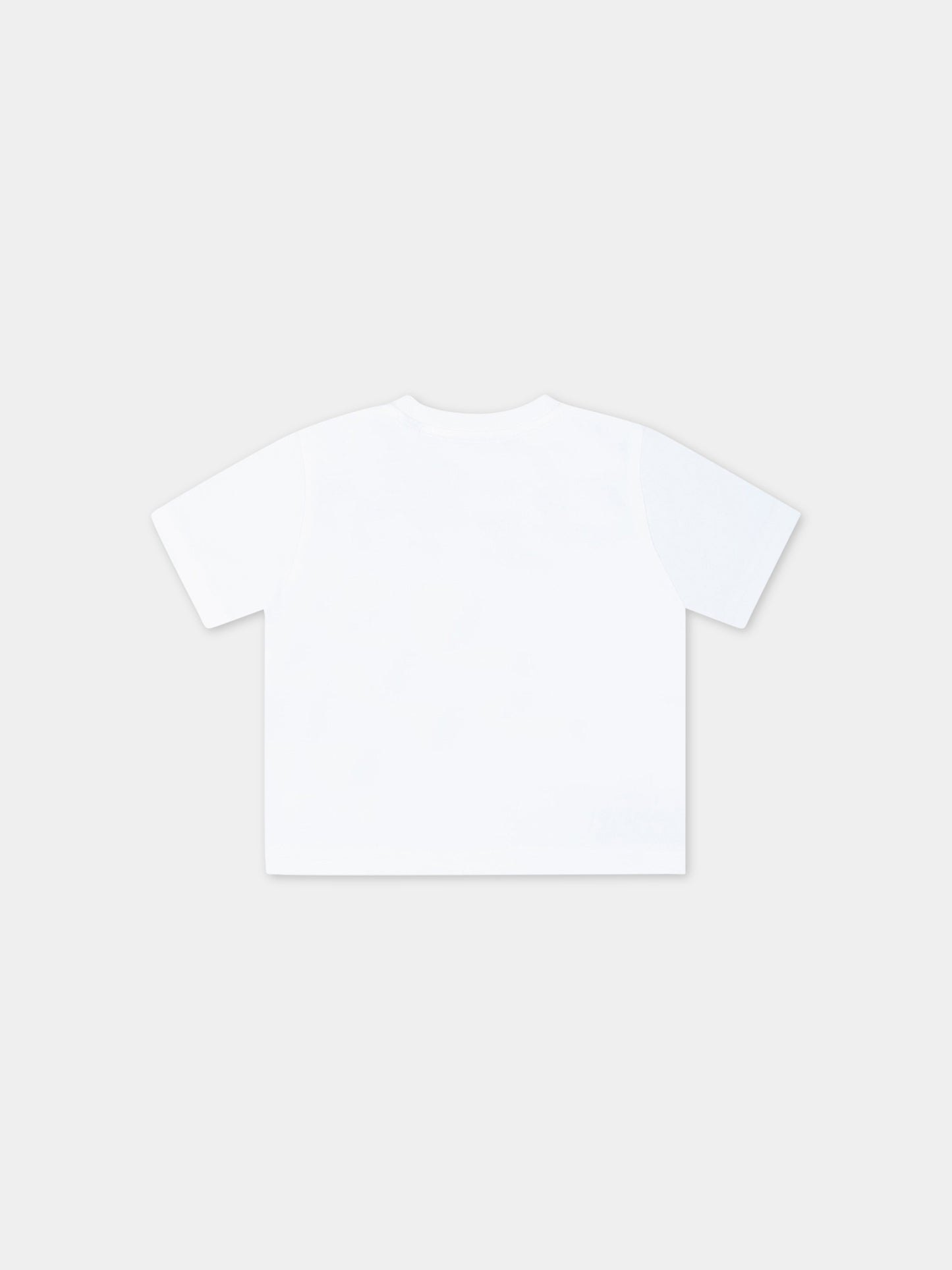 T-shirt bianca per neonato con logo nero,Burberry Kids,8064575