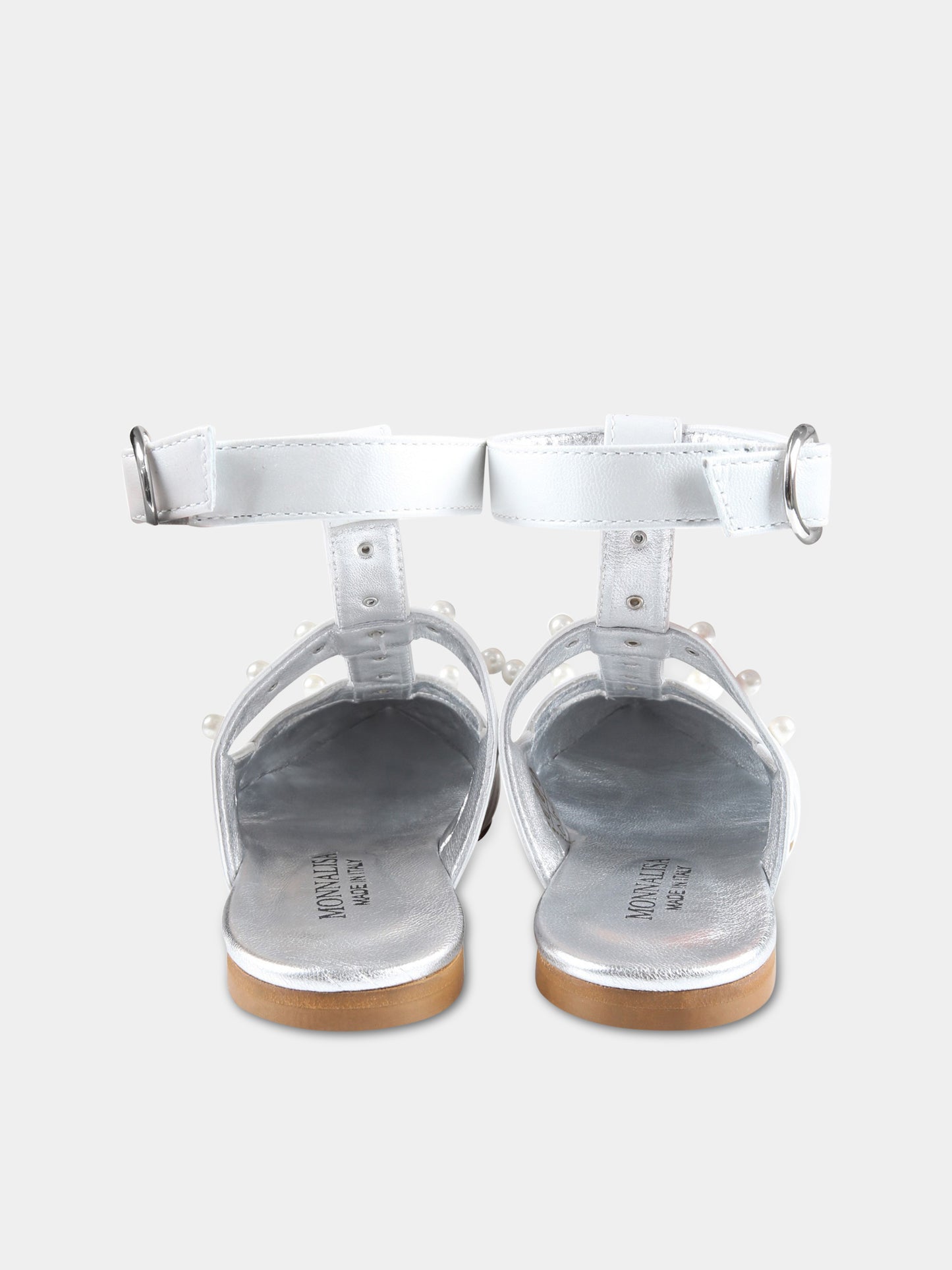 Ballerine bianche per bambina con perle,Monnalisa,87A004 1702 0001