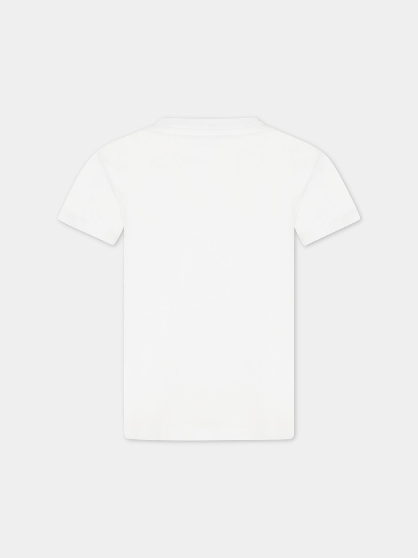 T-shirt bianca per bambina con logo dorato,Balmain Kids,BS8A01 Z0057 102