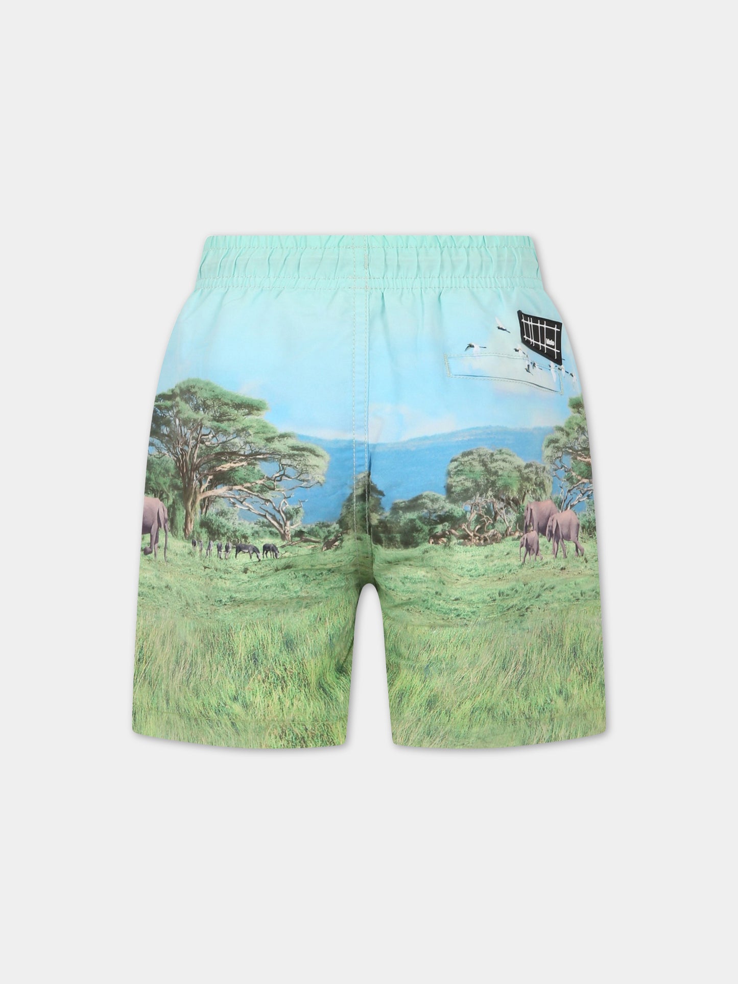 Boxer mare per bambino con animali, alberi e logo,Molo,8S23P404 7914