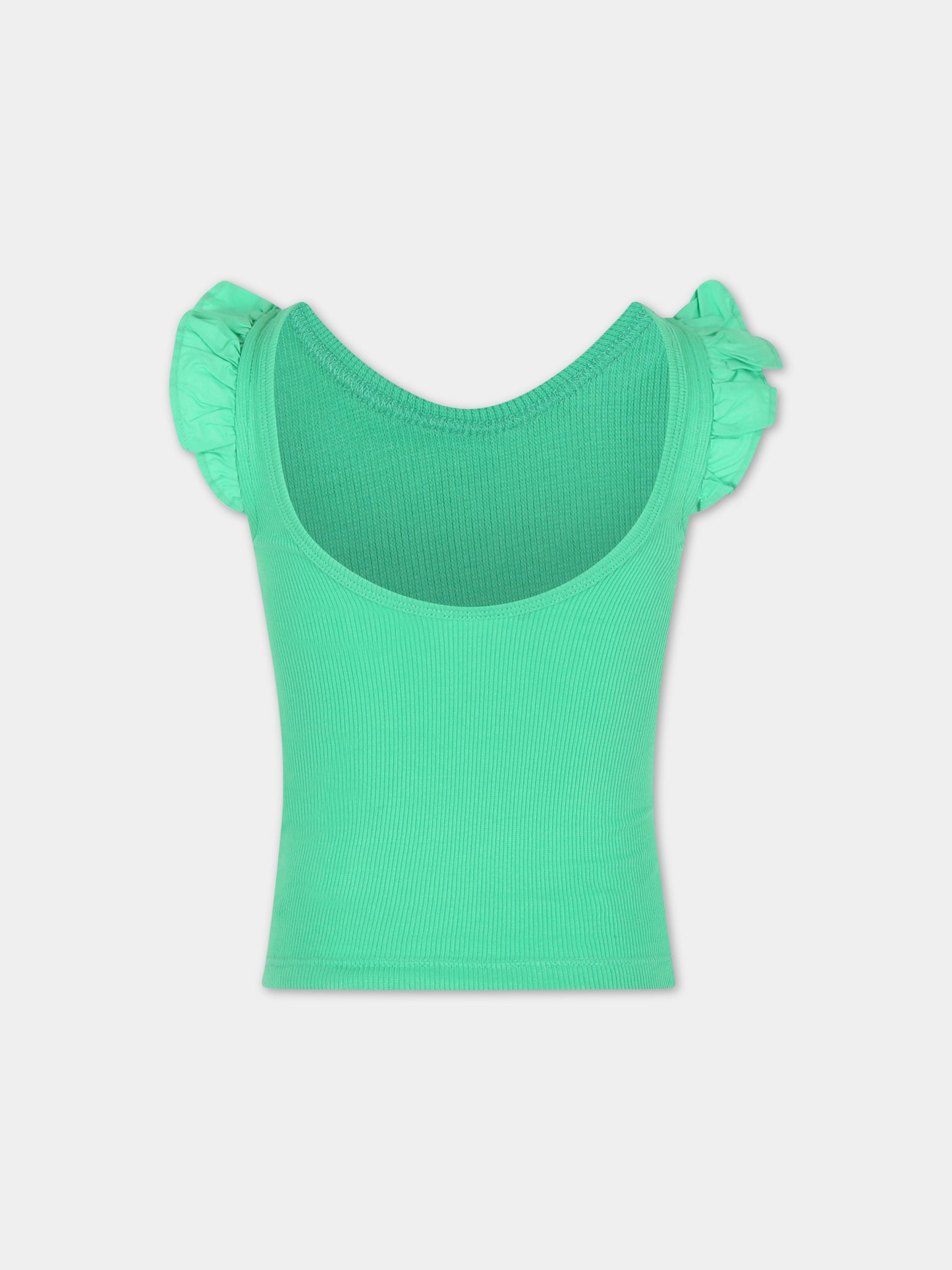 Top verde per bambina con rouches,Molo,2S23A109 8707