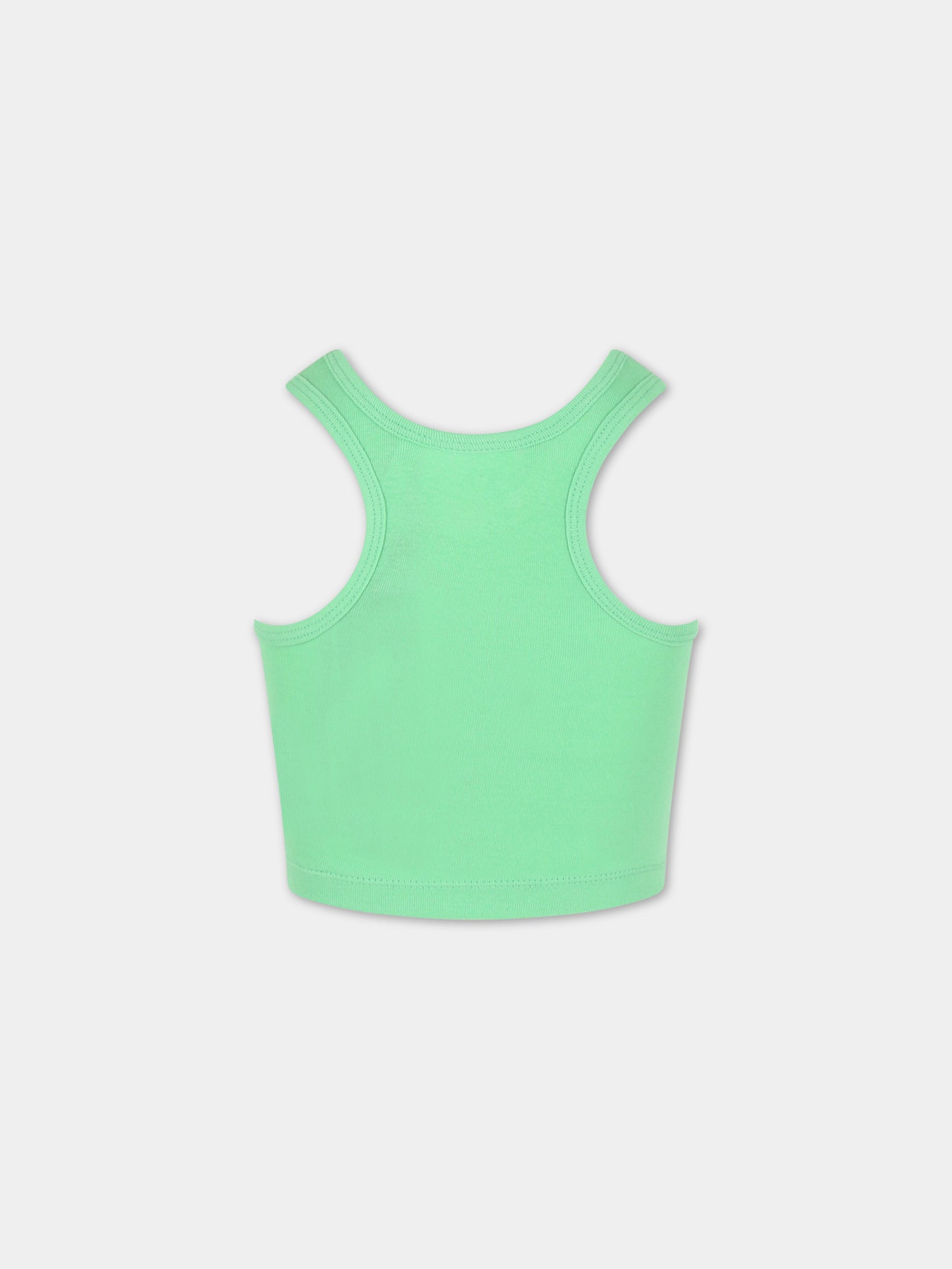 Canotta verde per bambina con patch logato,Molo,2S23A112 8713