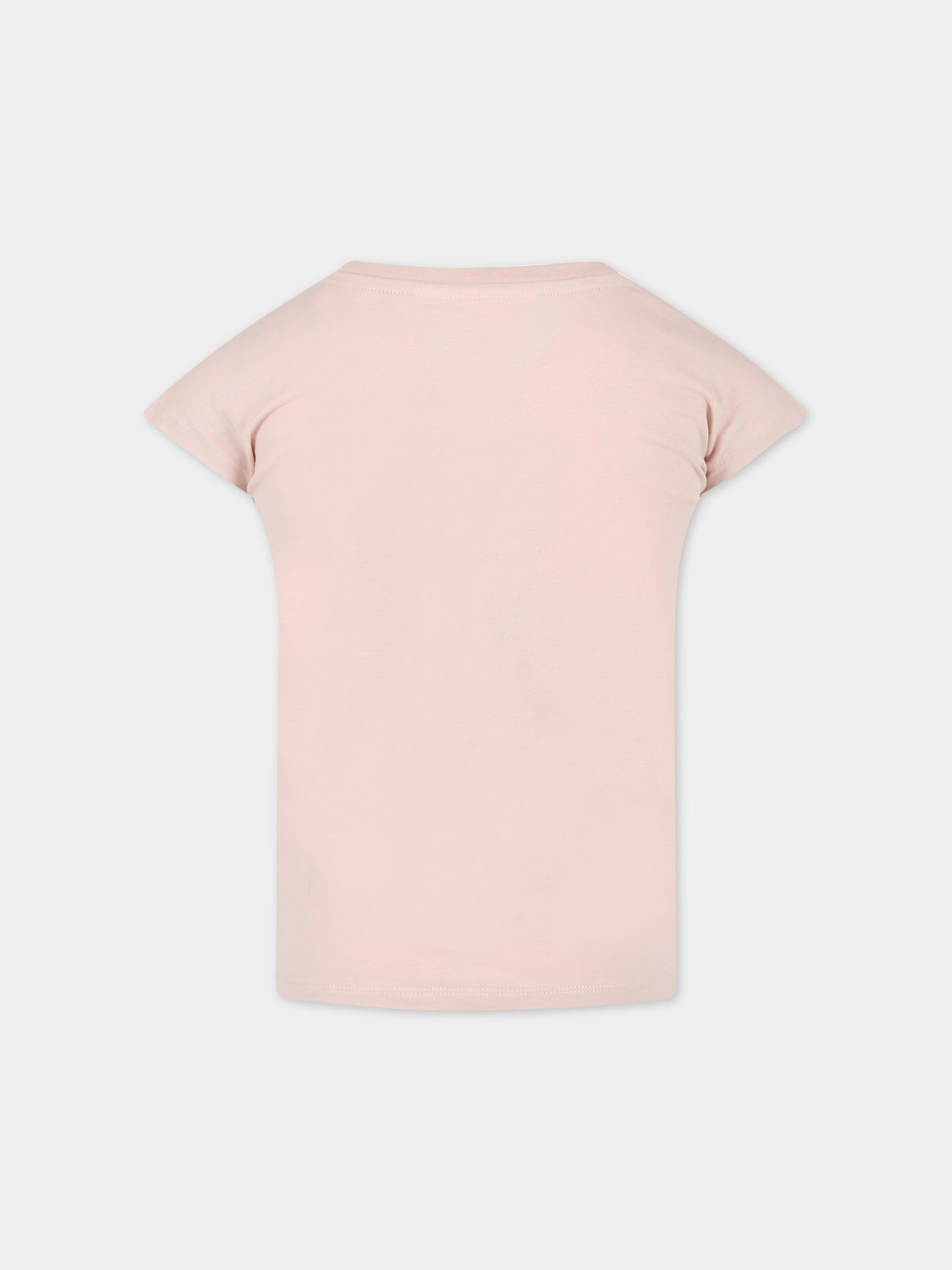 T-shirt rosa per bambina con gatti e fiori,Molo,2S23A226 3269