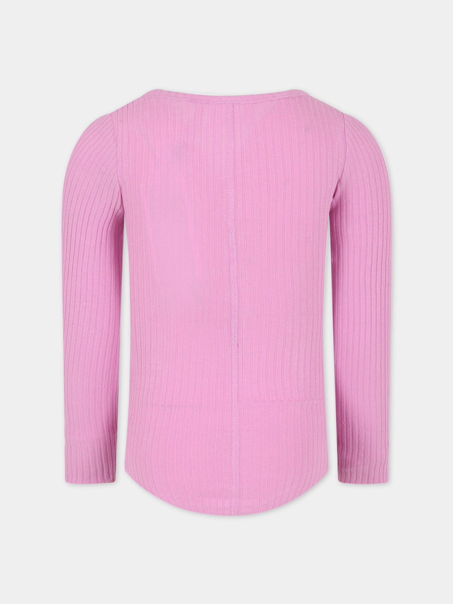 T-shirt rosa per bambina con patch logato,Molo,2S23A401 8706