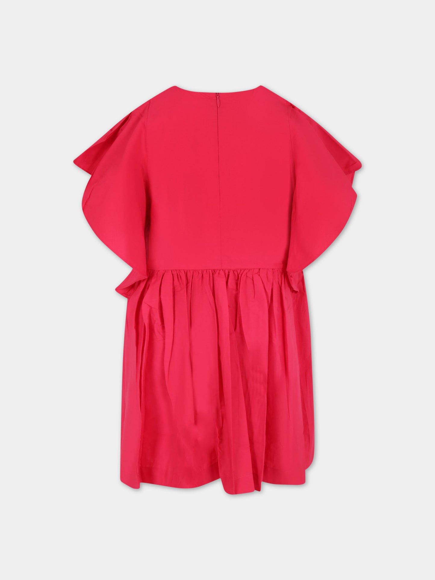 Vestito fucsia per bambina con patch logato,Molo,2S23E129 8708