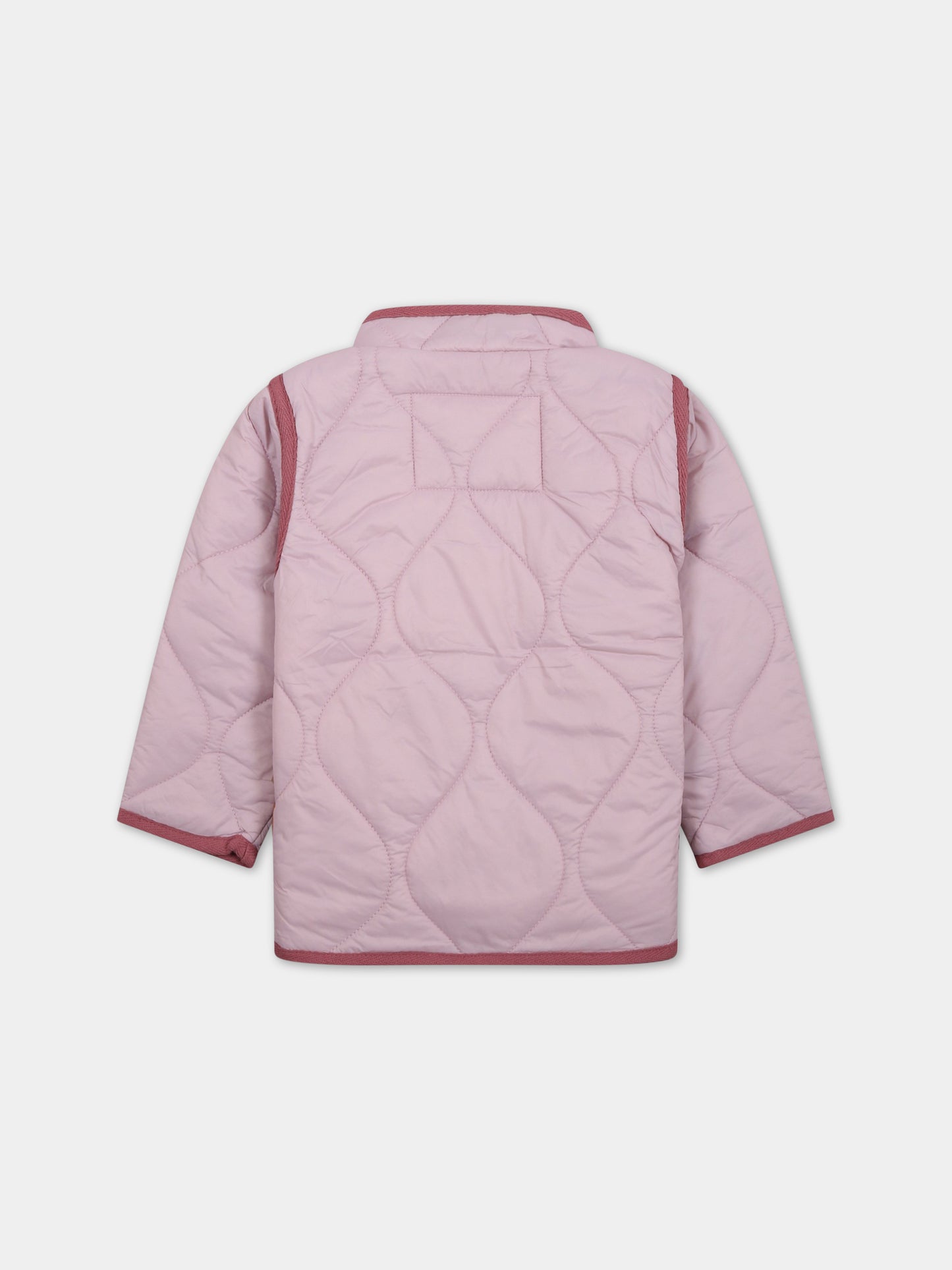 Piumino rosa per bambina con logo,Molo,5S23M318 8333