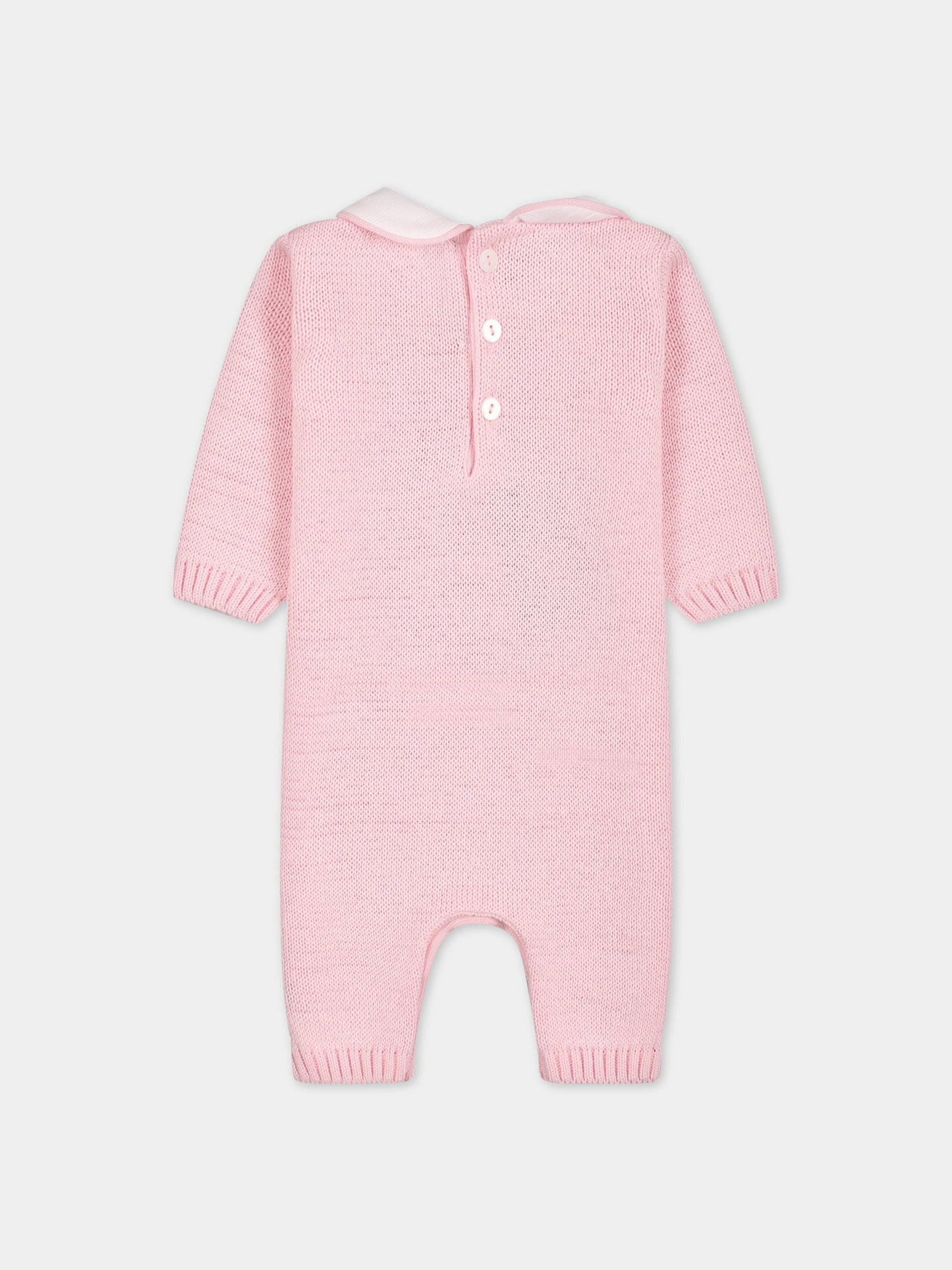 Pagliaccetto rosa per neonata con orso,Little Bear,6125 ROSA