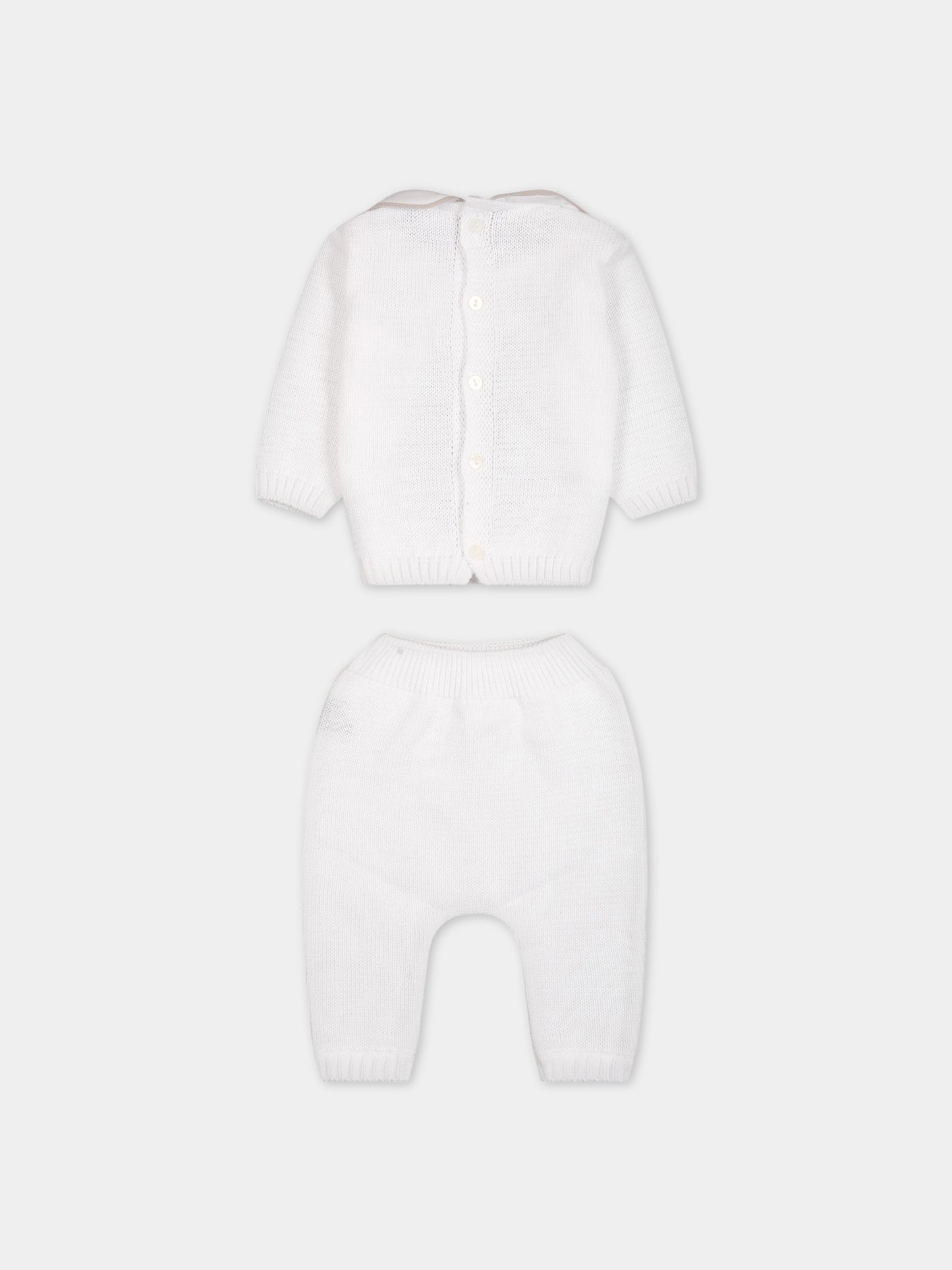 Completo bianco per neonati con orso,Little Bear,6126 BIANCO