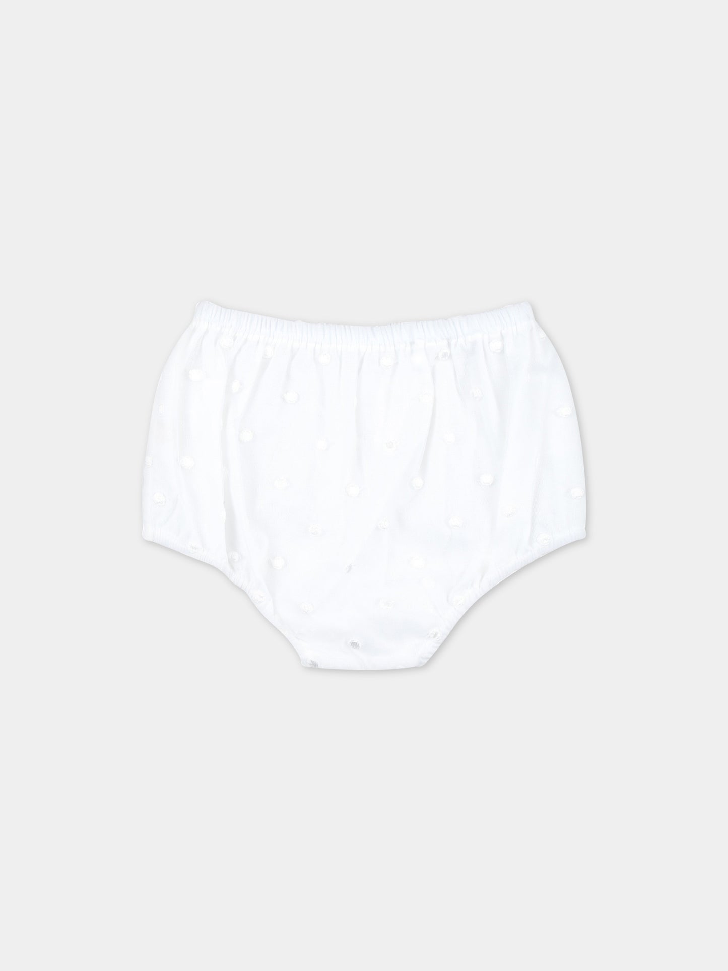 Vestito bianco per neonata con pois,La Stupenderia,CCAB72X47 S06