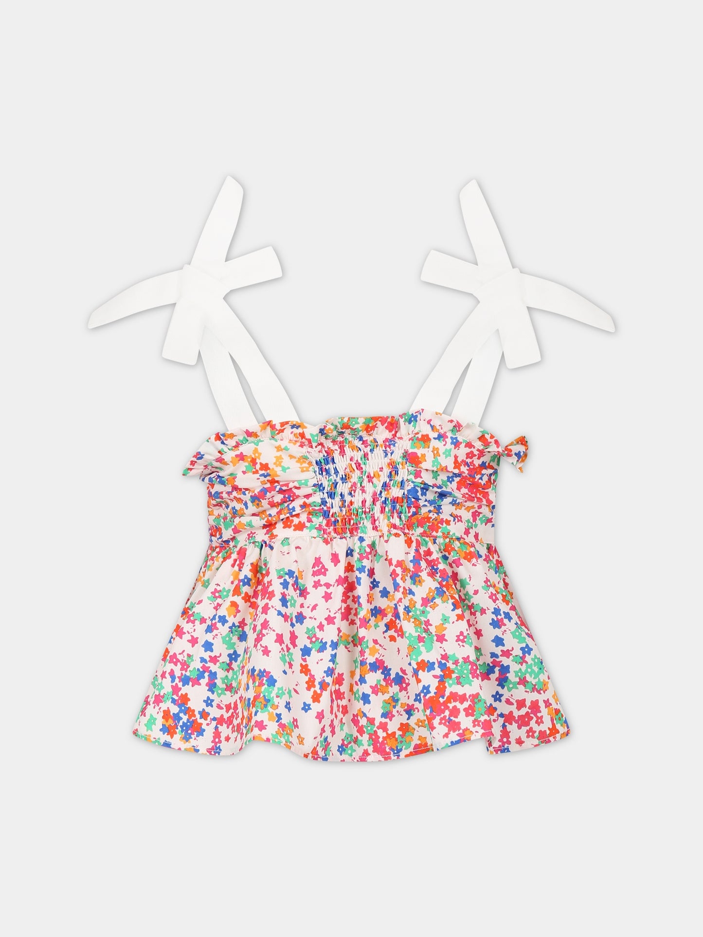 T-shirt multicolor per bambina con stampa fiori,Philosophy,PJCA131 CA01 BH003