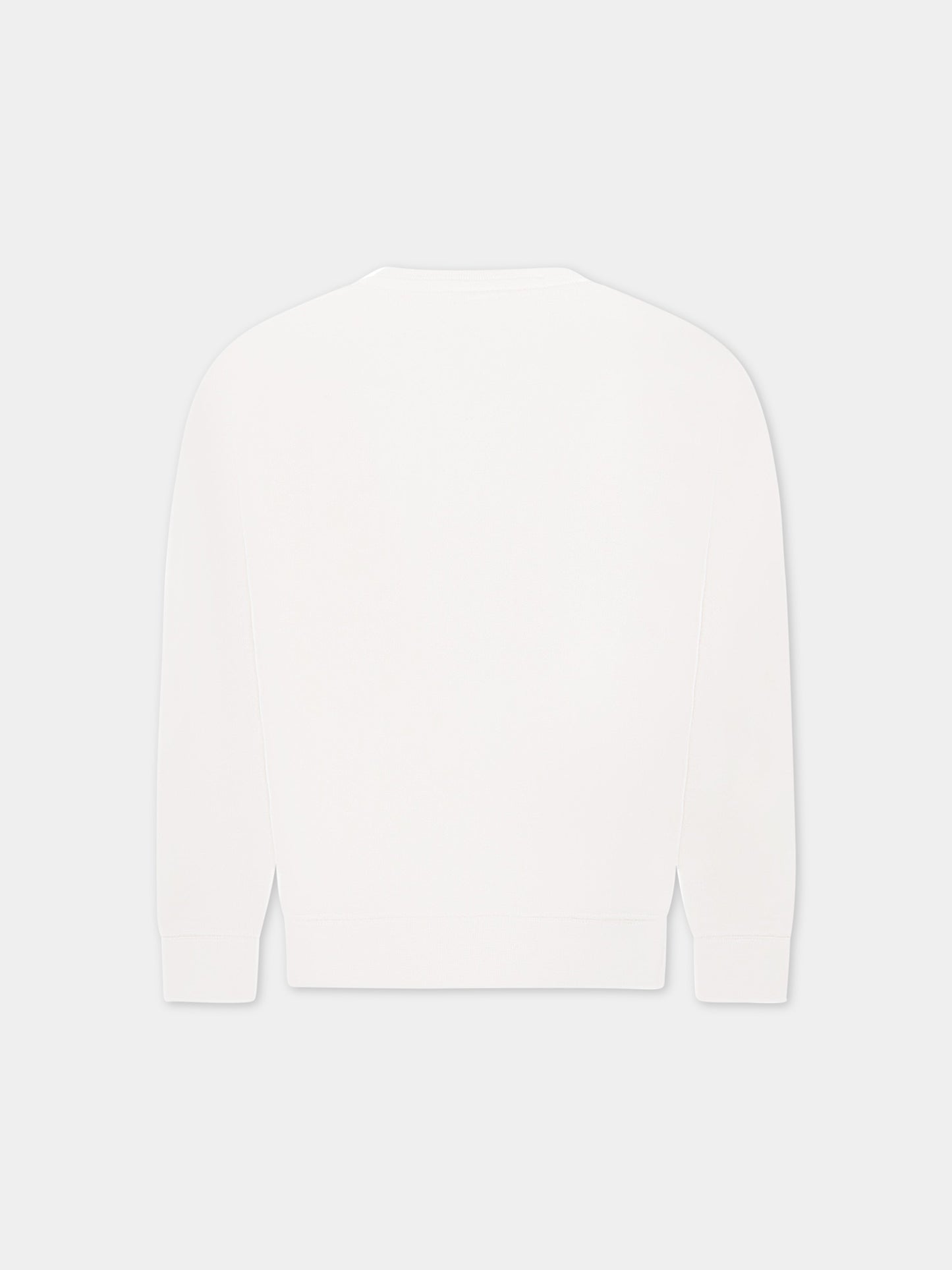 Felpa bianca con dettaglio logo per bambina,Philosophy,PJFE123 FE144 0009