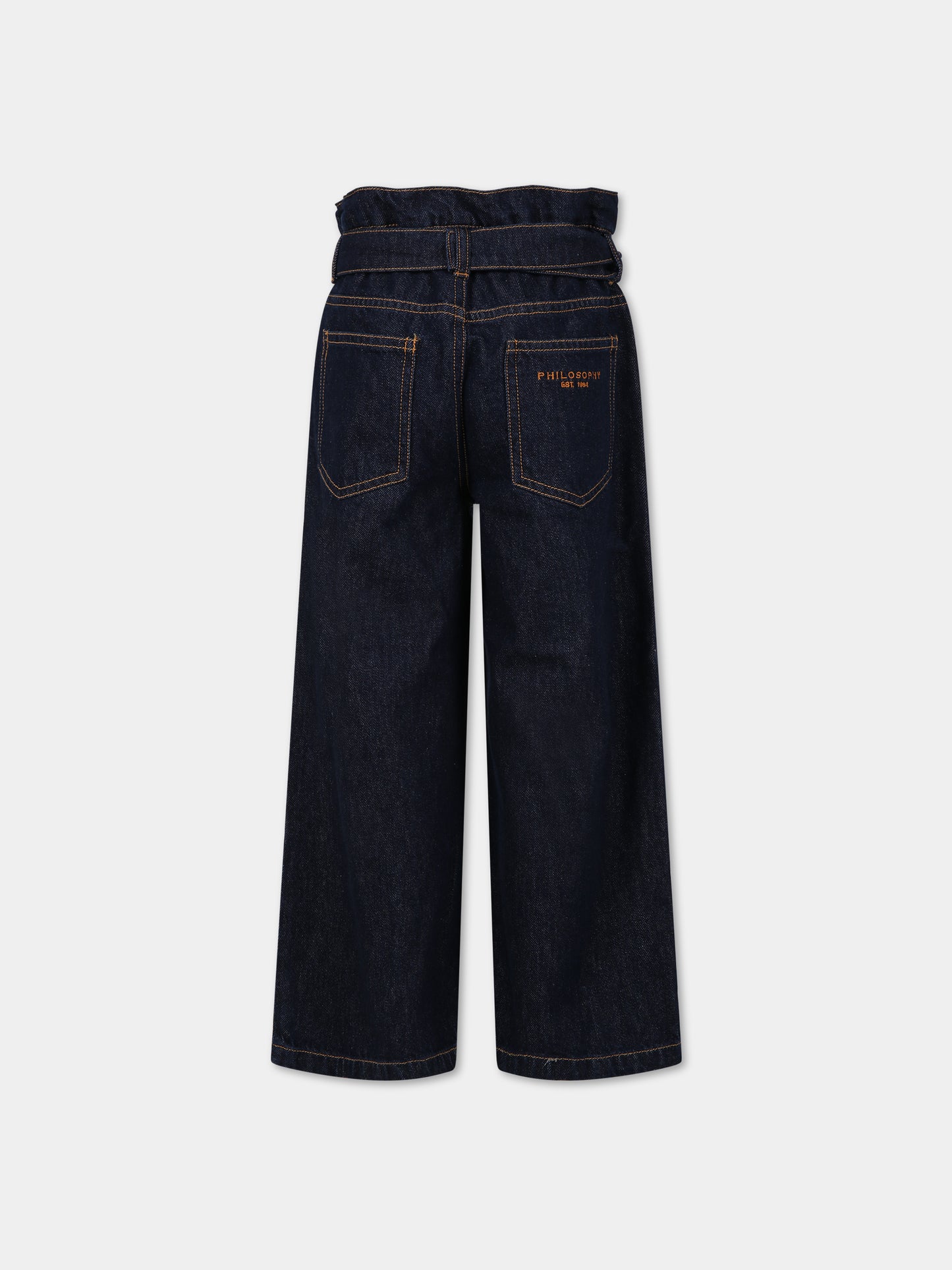 Jeans blu per bambina con logo,Philosophy,PJPA121 DF007 4020