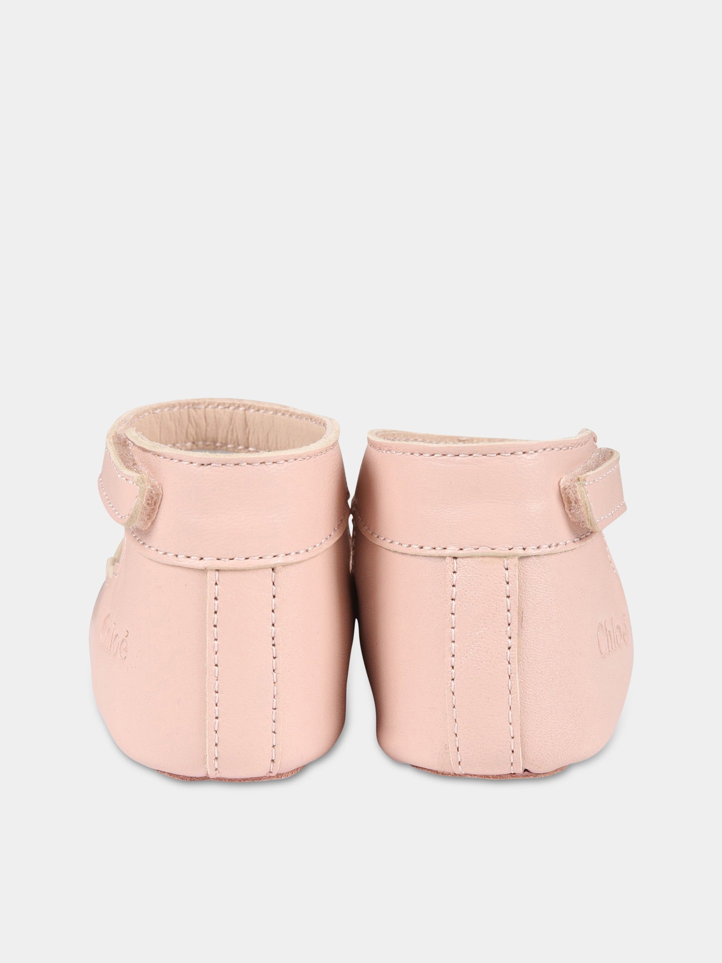 Ballerine rosa per neonata con logo,Chloé Kids,C99145 45K