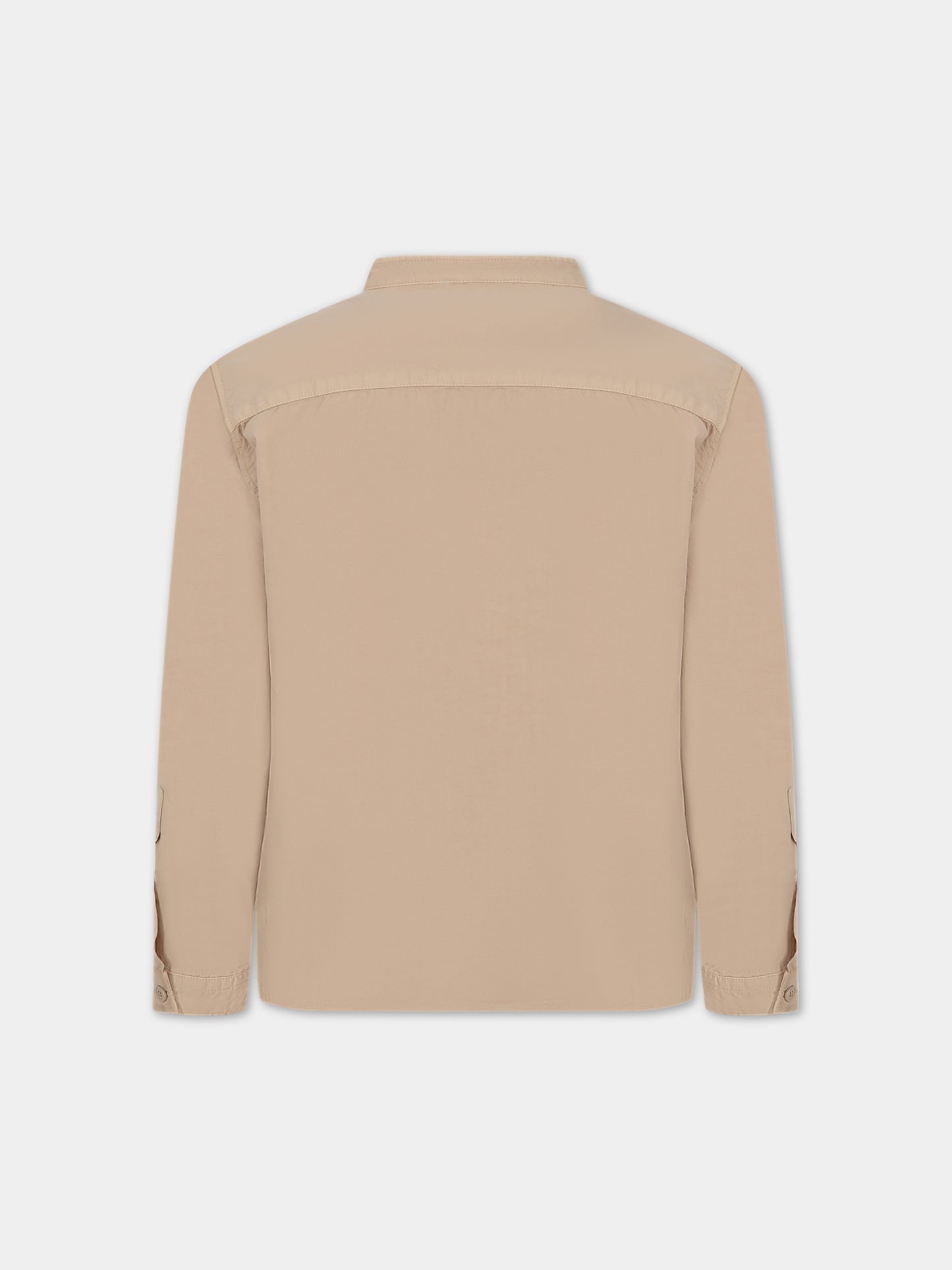 Camicia beige per bambino con logo,Dondup Kids,DMCA82 CA01 6006