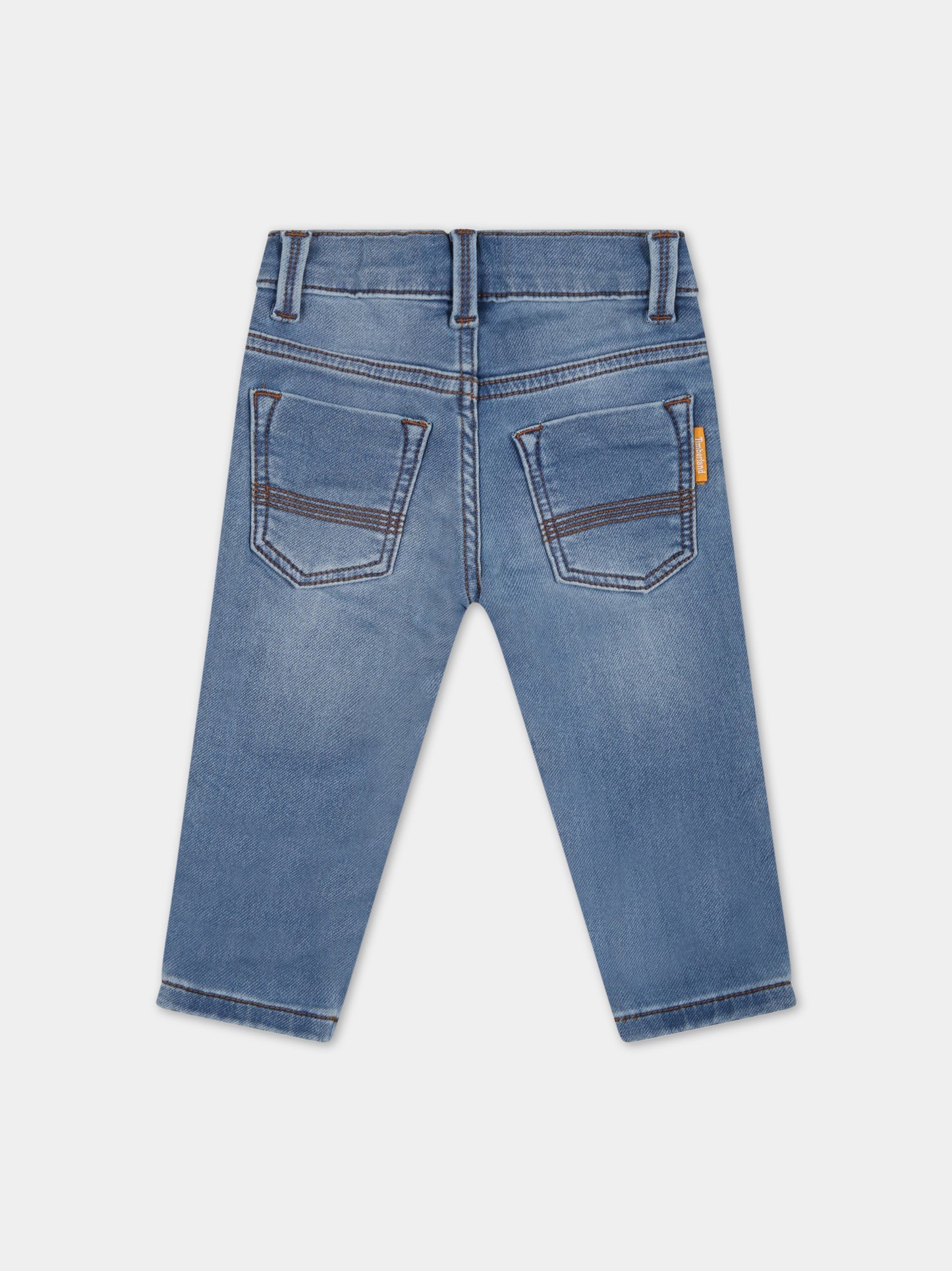 Jeans celesti per neonato con patch,Timberland,T04A49 Z74