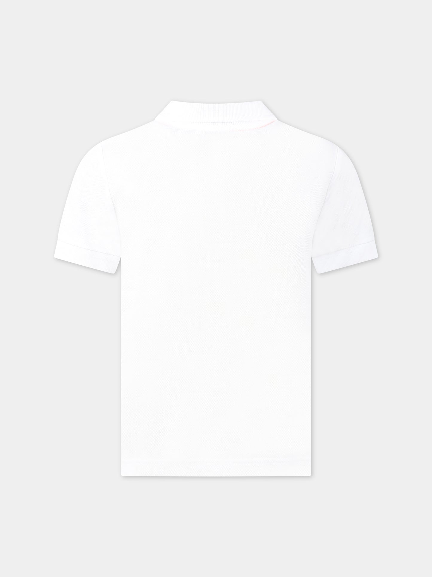 Polo bianca per bambino con stampa e logo,Little Marc Jacobs,W25594 10P