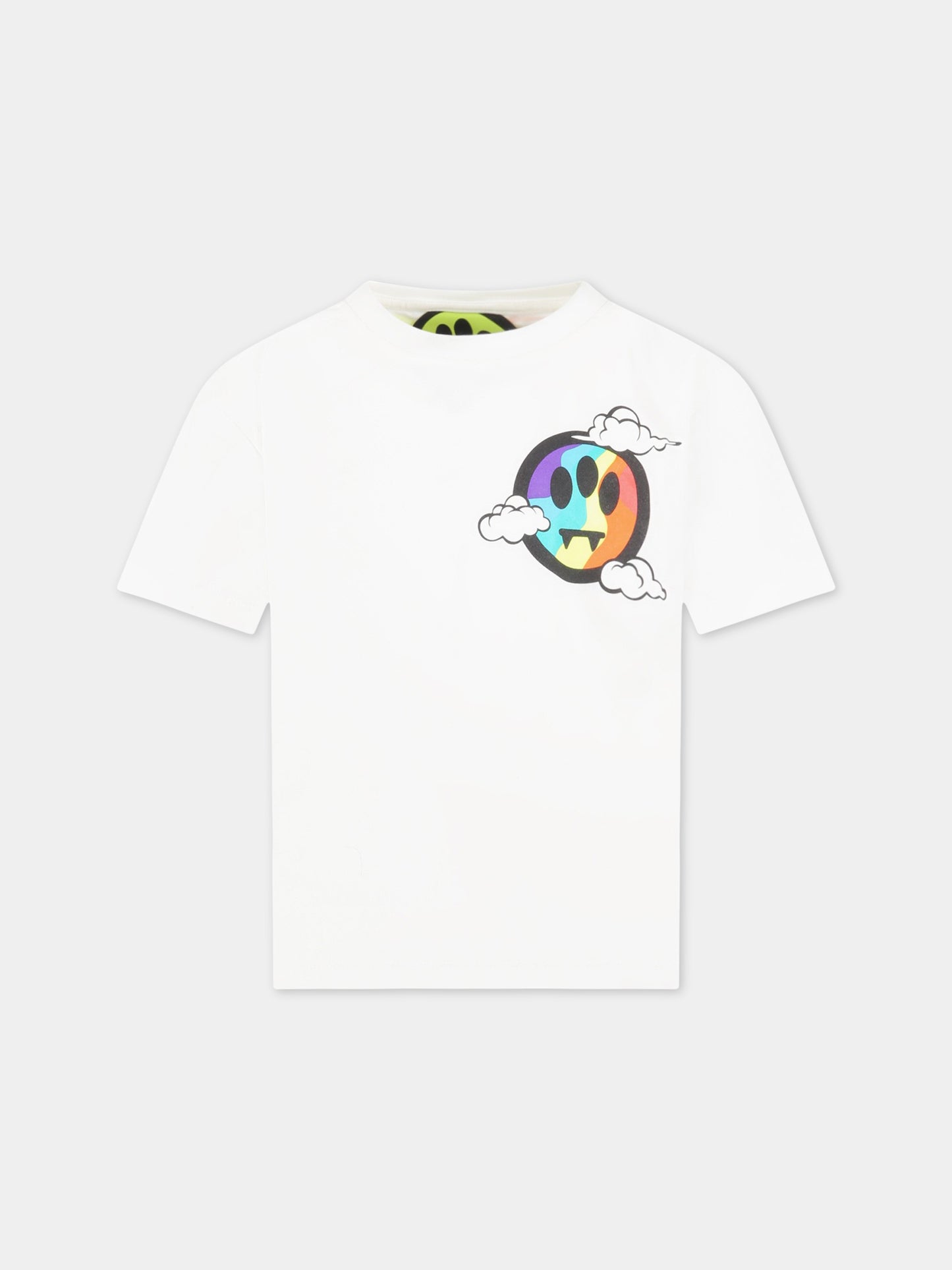 T-shirt bianca per bambini con logo e smile,Barrow,032925 002