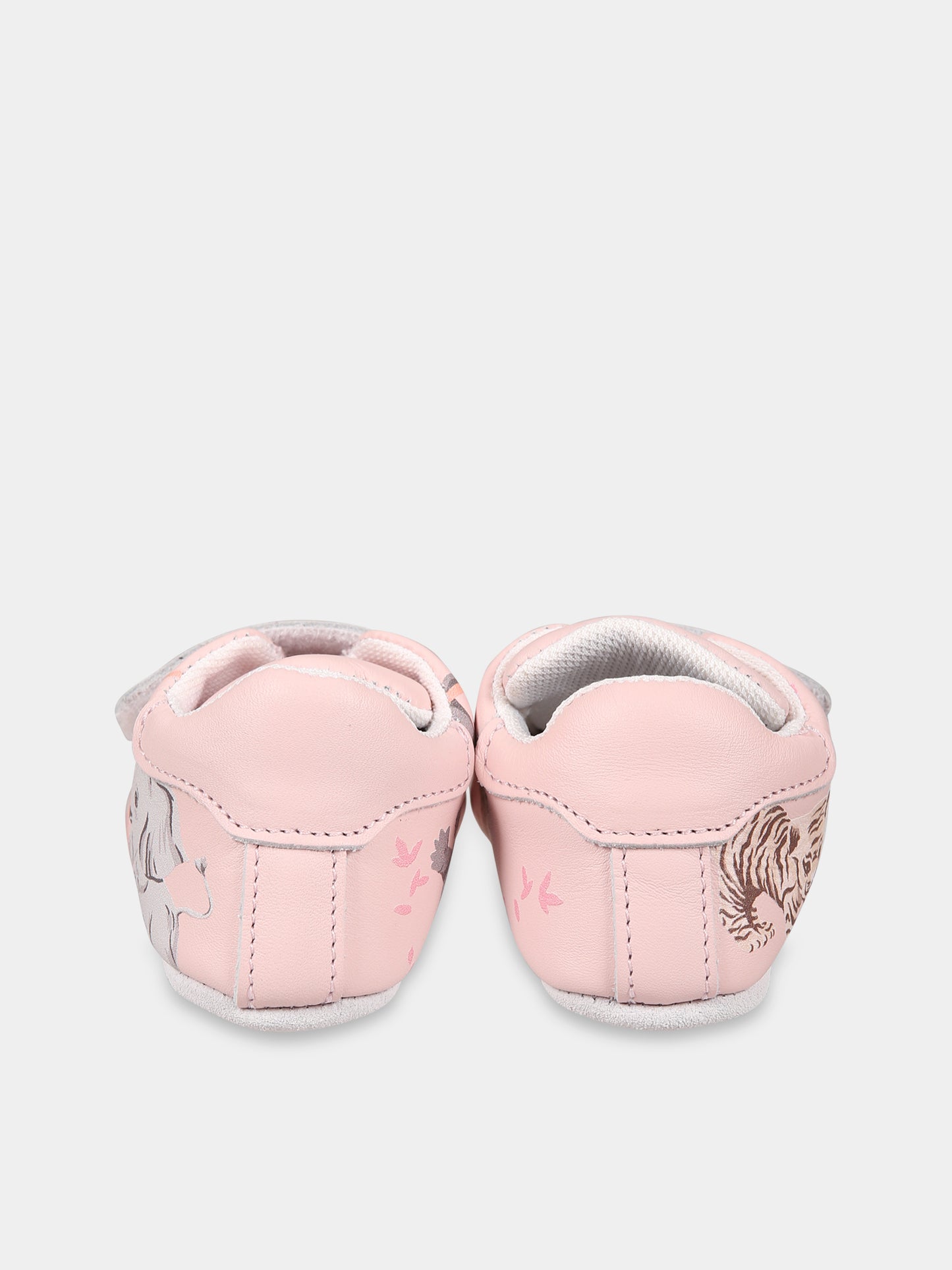 Sneakers rosa per neonata con stampa tigre e logo,Kenzo Kids,K99011 450