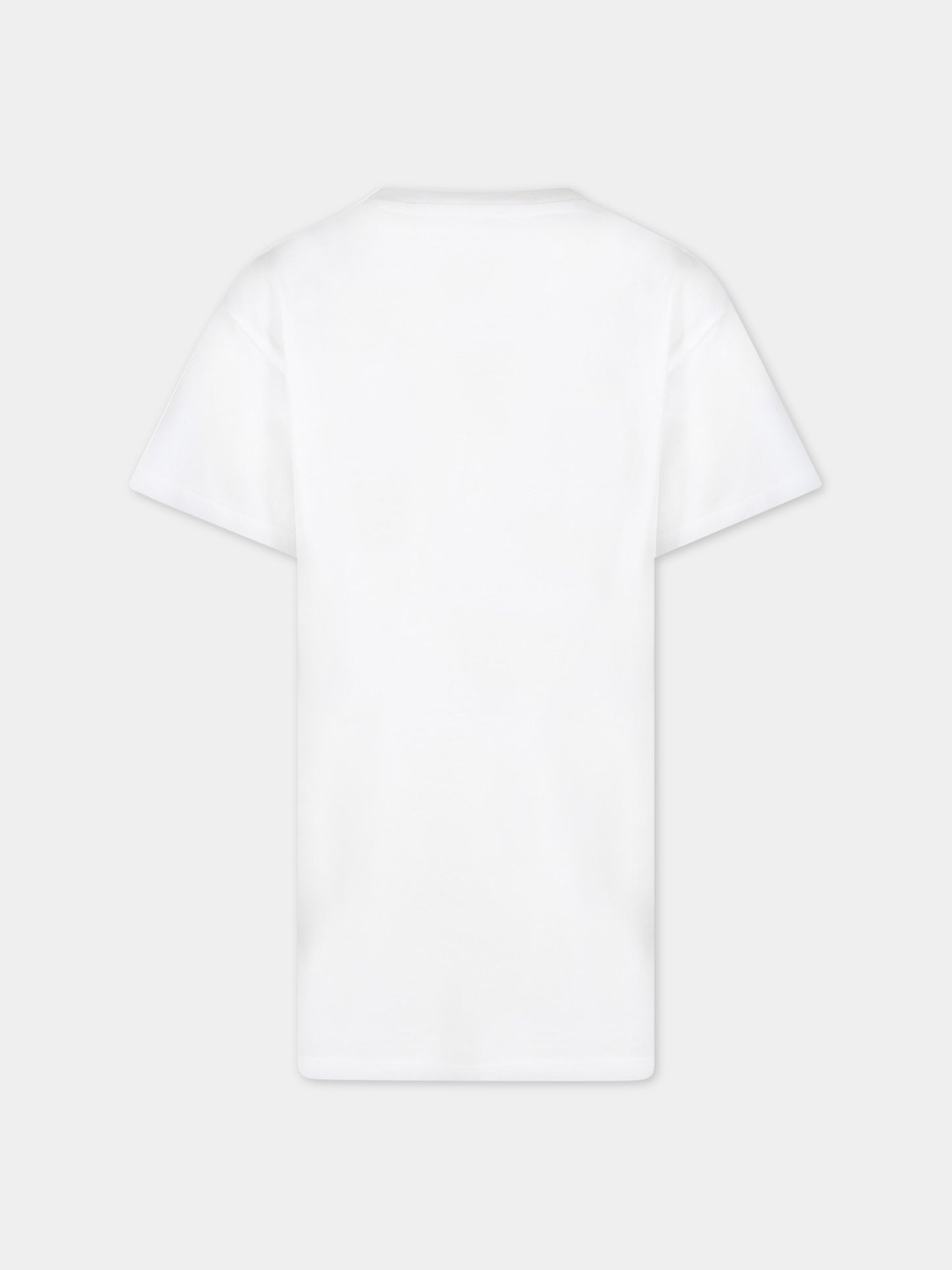 Vestito bianco per bambina con tigre iconica e logo,Kenzo Kids,K12288 10P