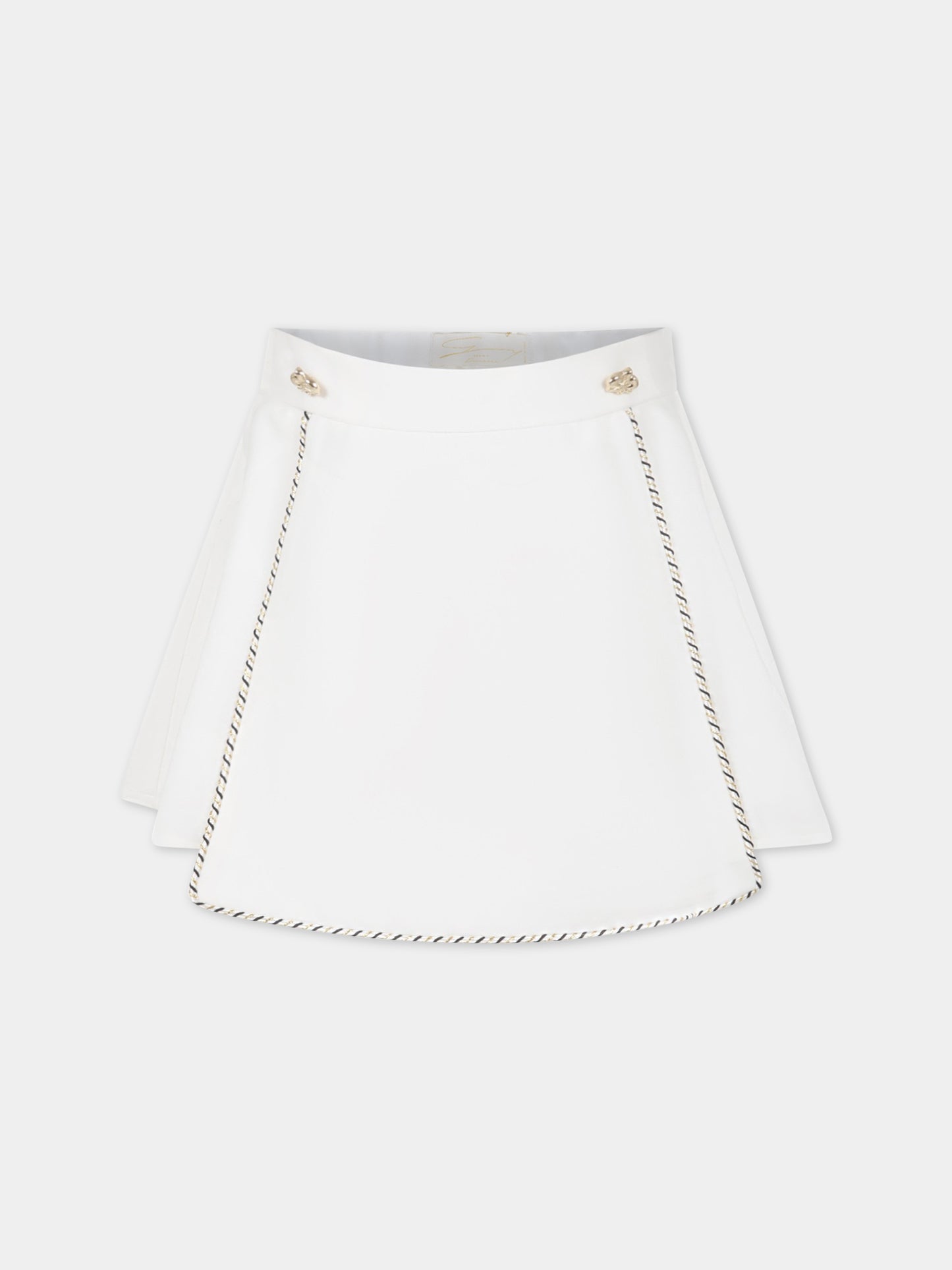 Gonna bianca per bambina con patch,Genny,GFGO001 TV658 B001